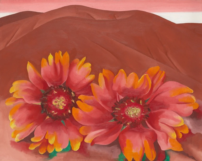 Red Hills with Flowers by Georgia O'Keeffe