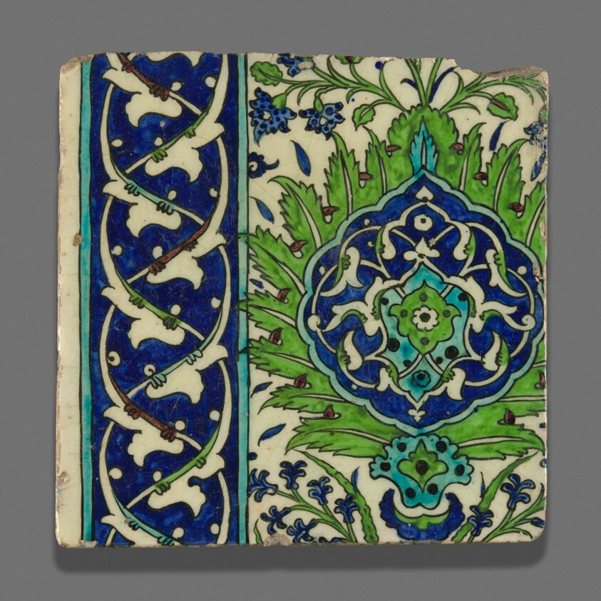 Tile with Floral Design by Islamic