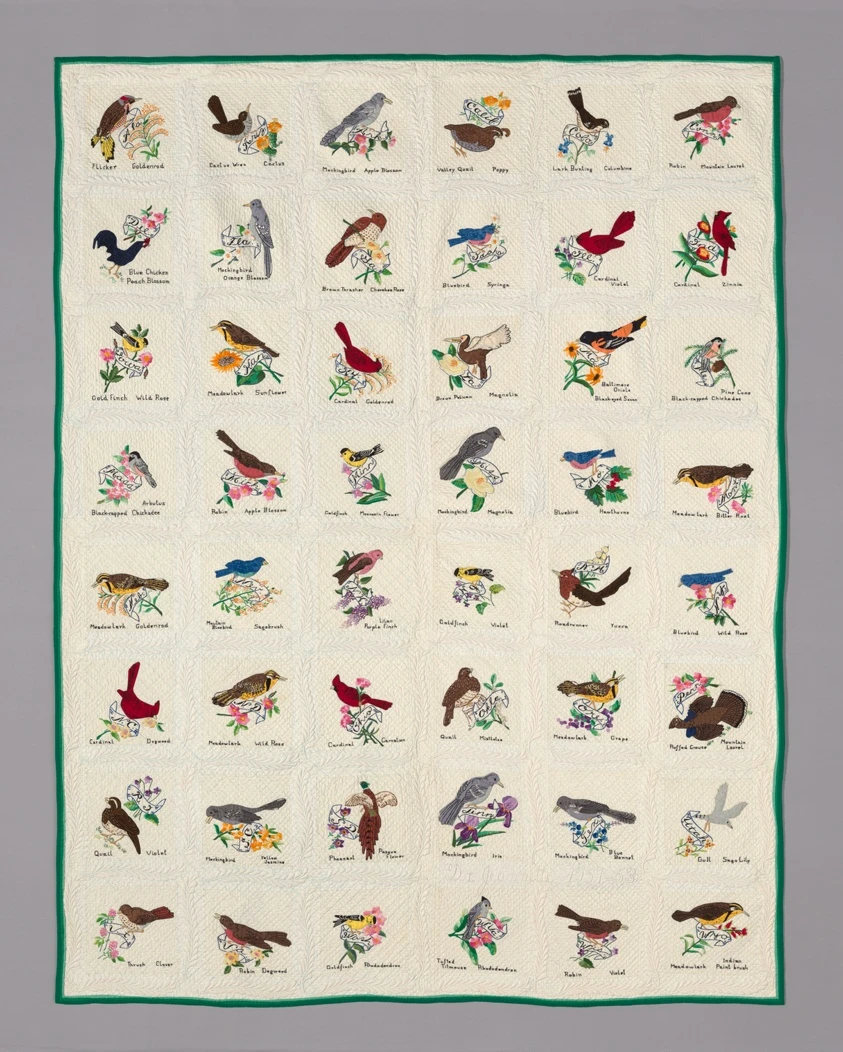 State Birds and Flowers Quilt by Dr. Jeannette Dean Throckmorton