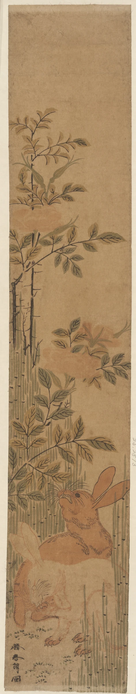 Hares and Roses by Katsushika Hokusai