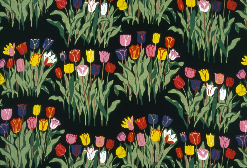 Tulpaner (Dress or Furnishing Fabric) by Josef Frank