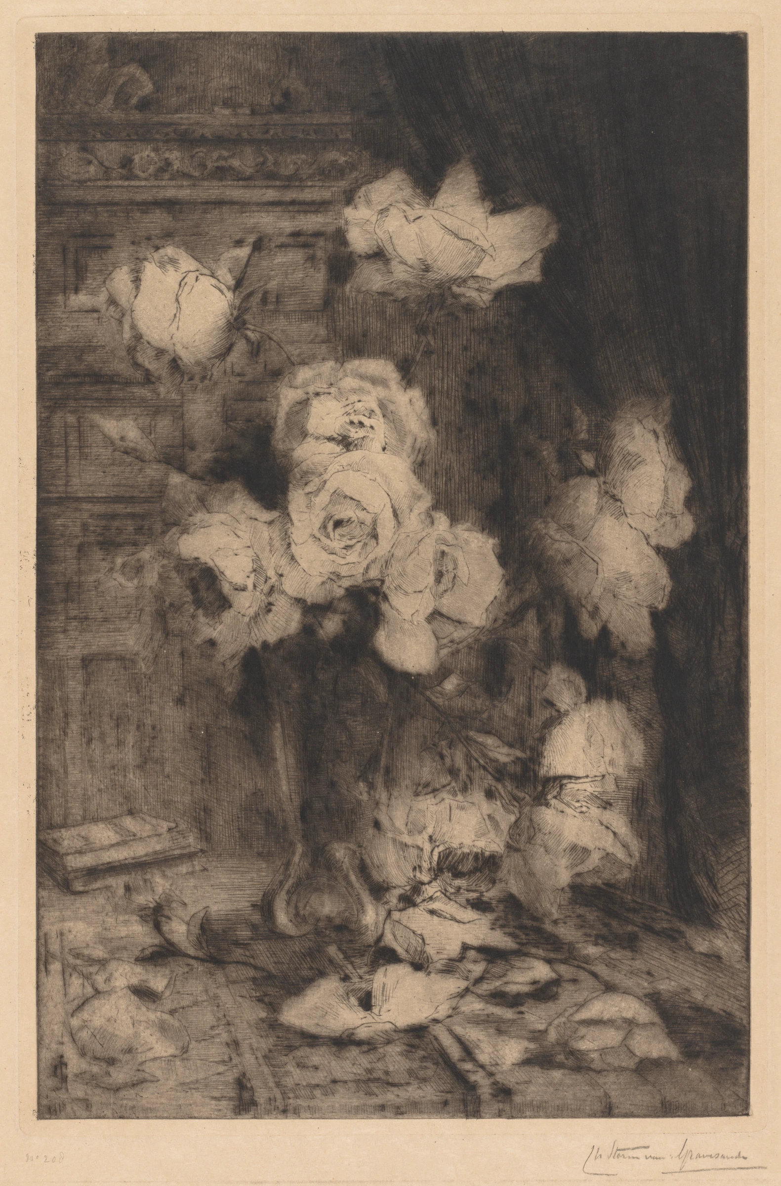 Study of Roses by Charles Nicolas Storm van 's-Gravesande
