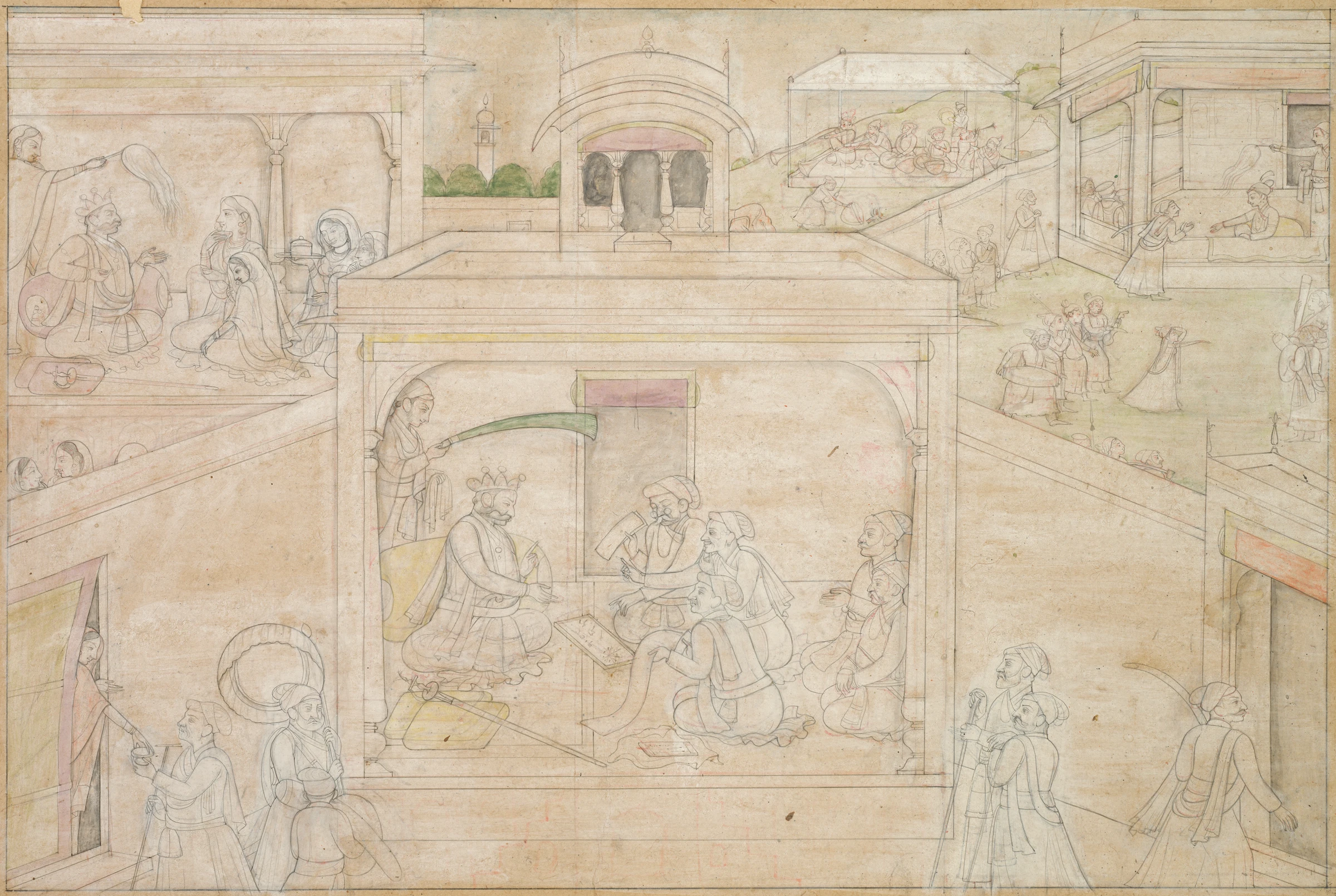 Bhima’s consultation with the astrologer, from a Nala-Damayanti