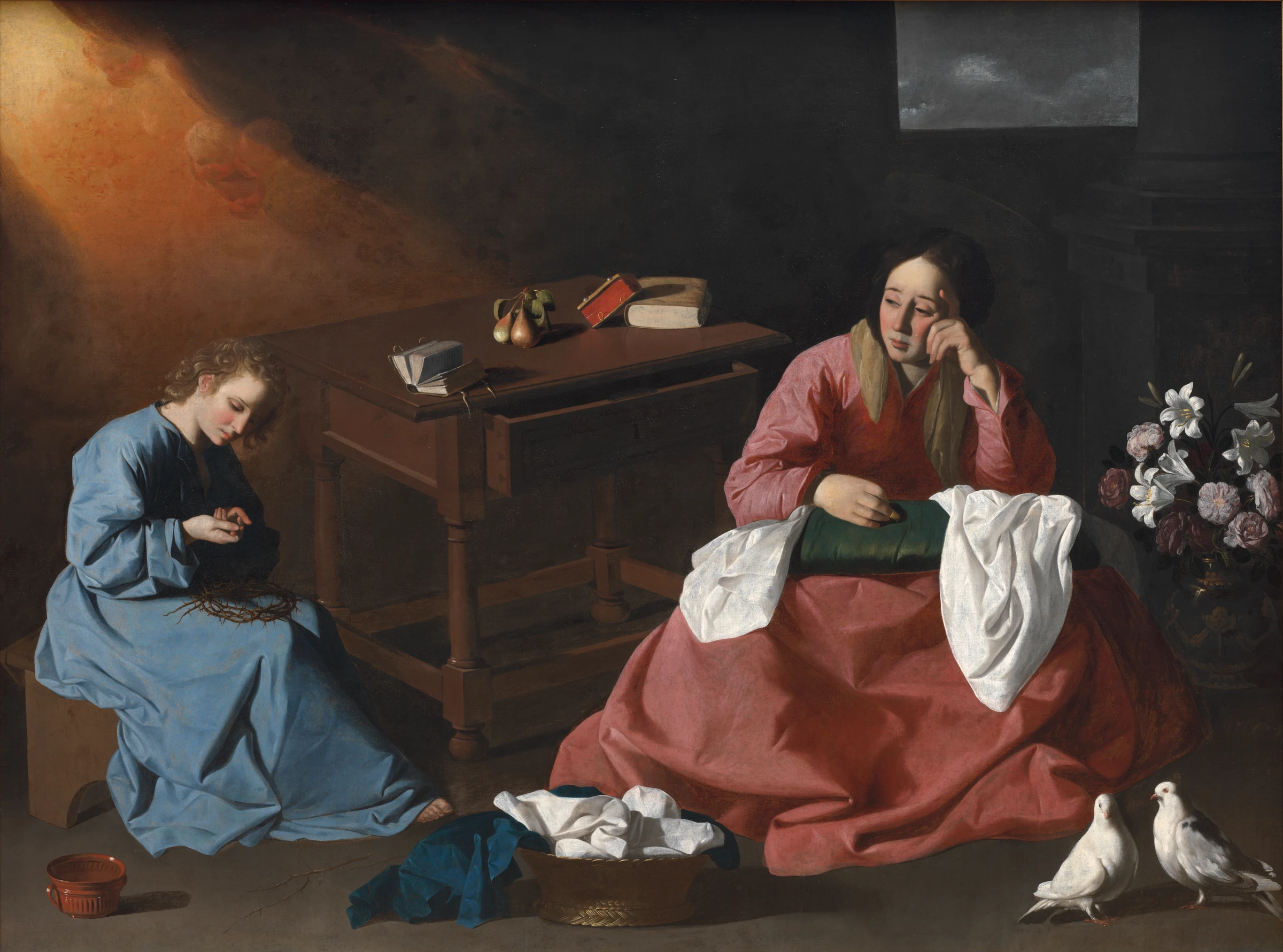 Christ and the Virgin in the House at Nazareth by Francisco de Zurbarán