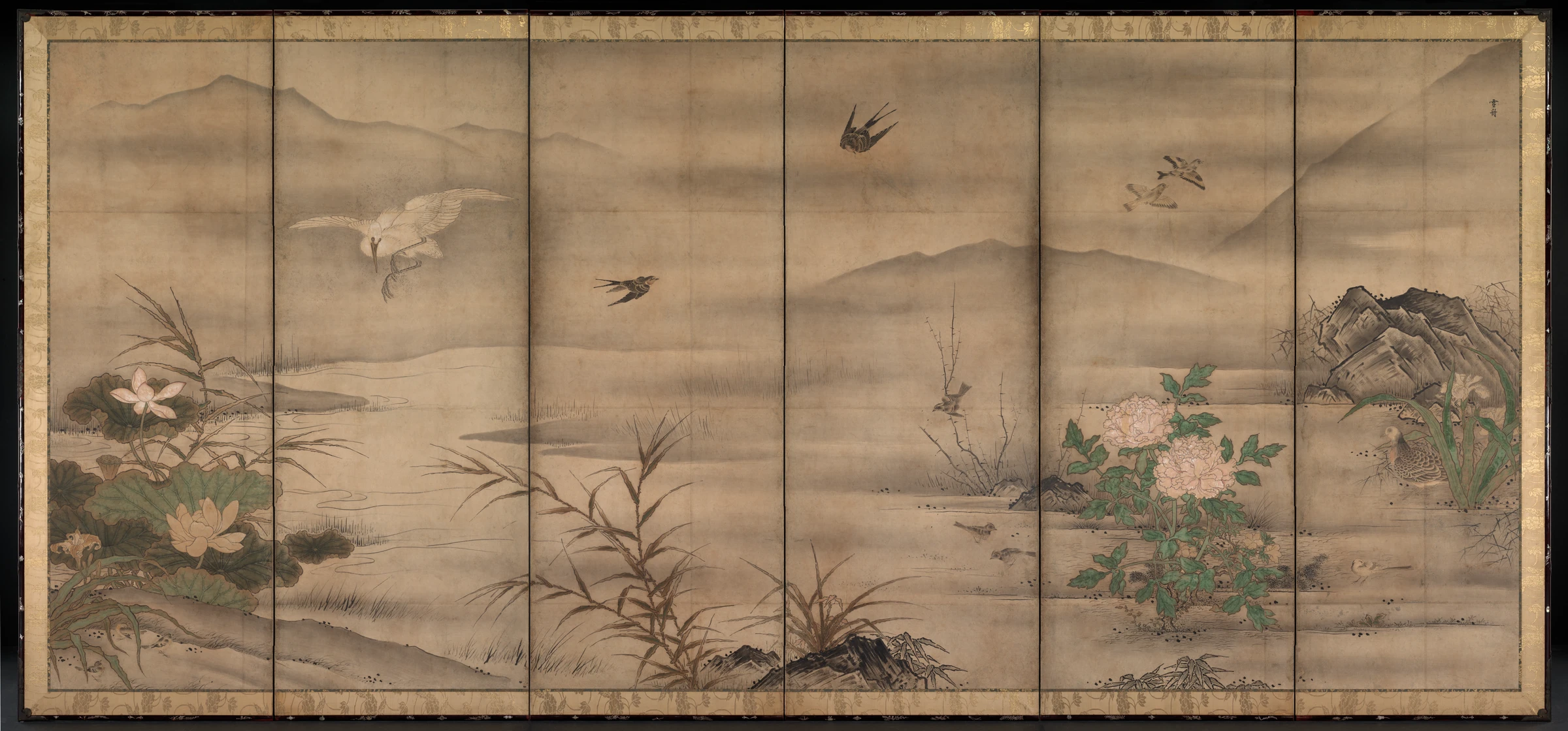 Birds and Flowers in a Landscape of the Four Seasons by Sesshū Tōyō