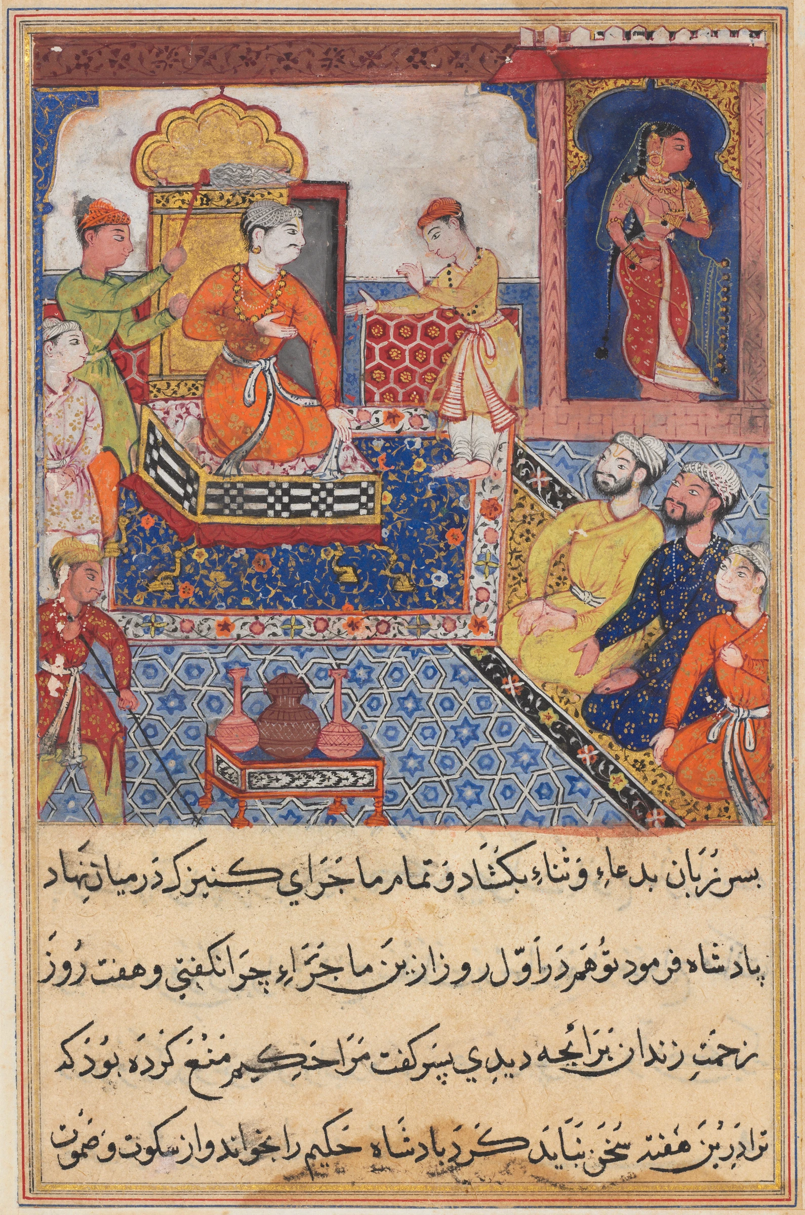 The young prince recounts his experiences to his father, the king, from a Tuti-nama (Tales of a Parrot): Eighth Night by Suraju
