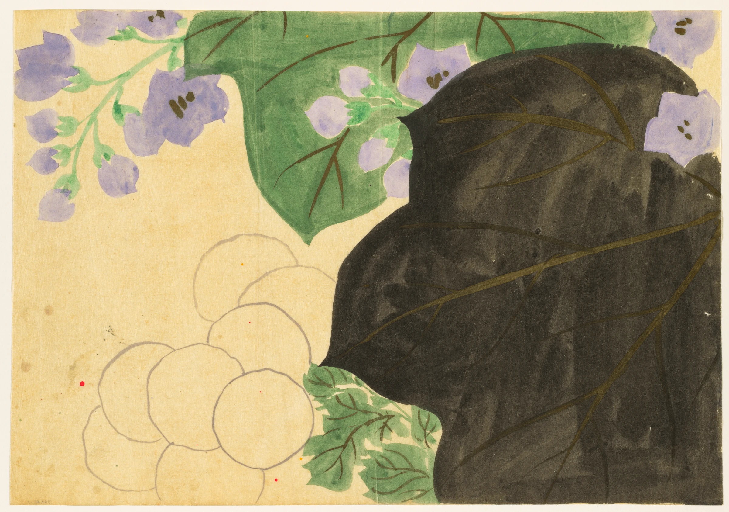 Flowers of a Hundred Worlds (Momoyogusa): Chrysanthemum and Paulownia (Kikukiri) by Kamisaka Sekka