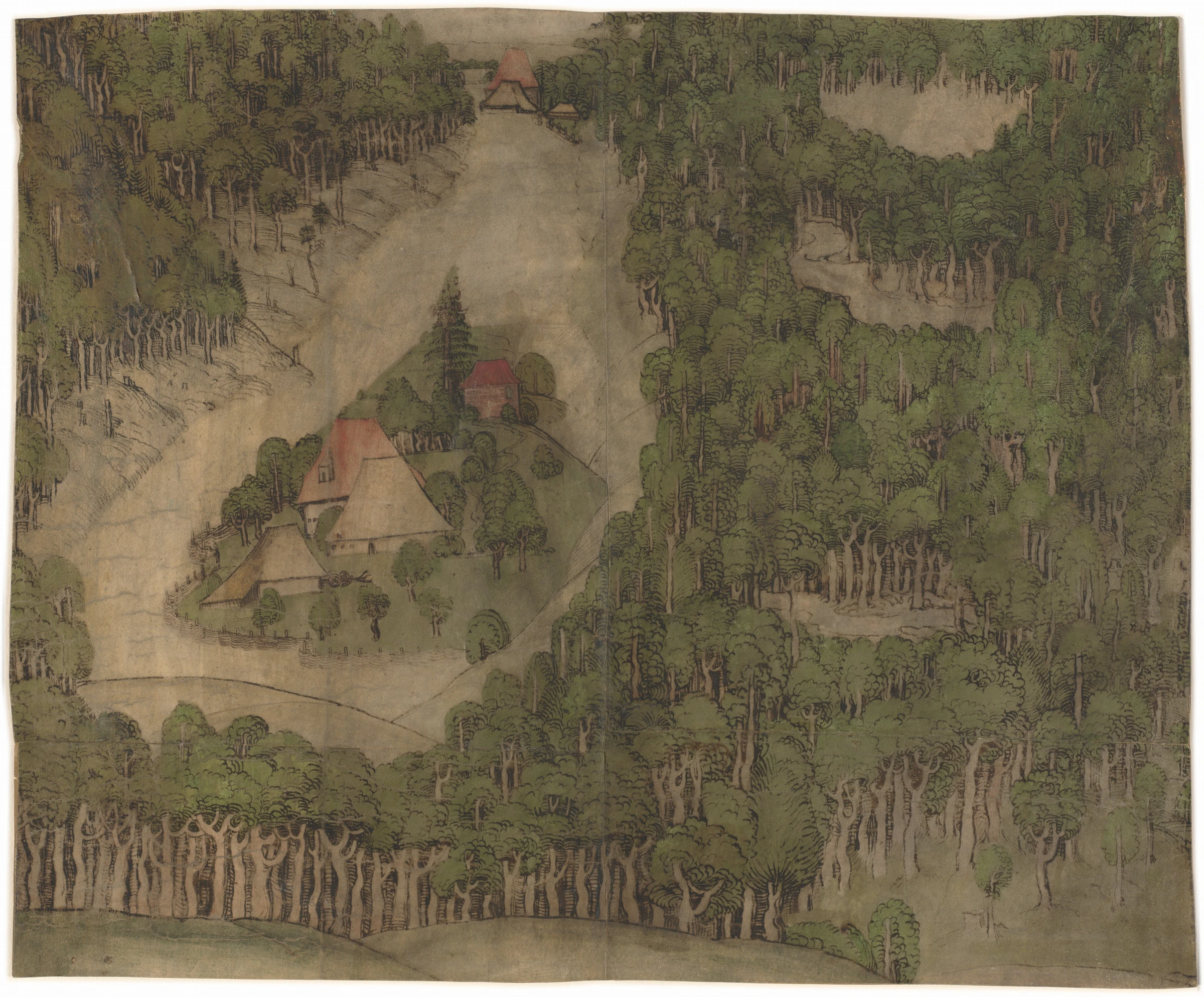 a farmstead in a wood 1998.17.8