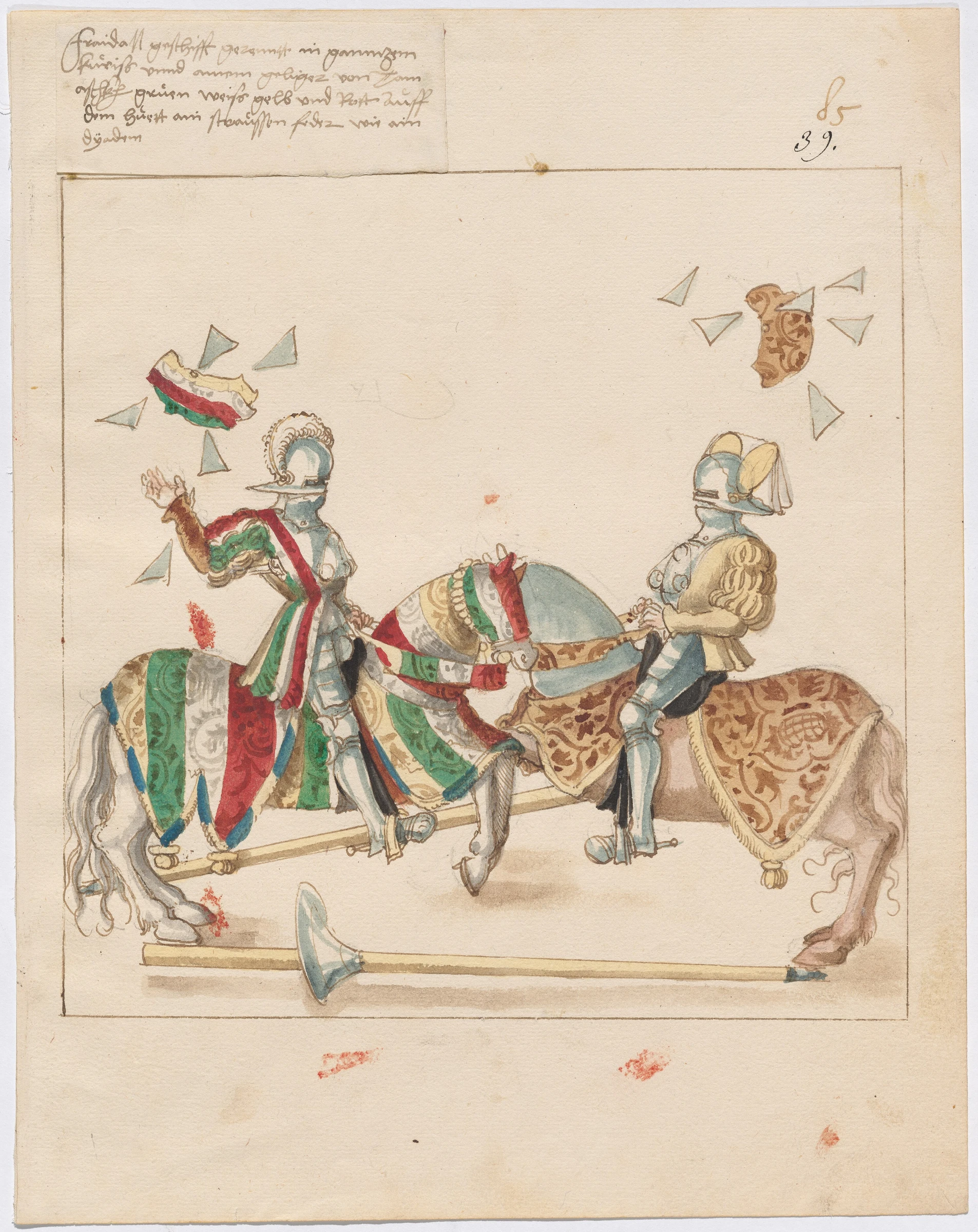 mock joust of war with flying and exploding shields 1943.3.4483