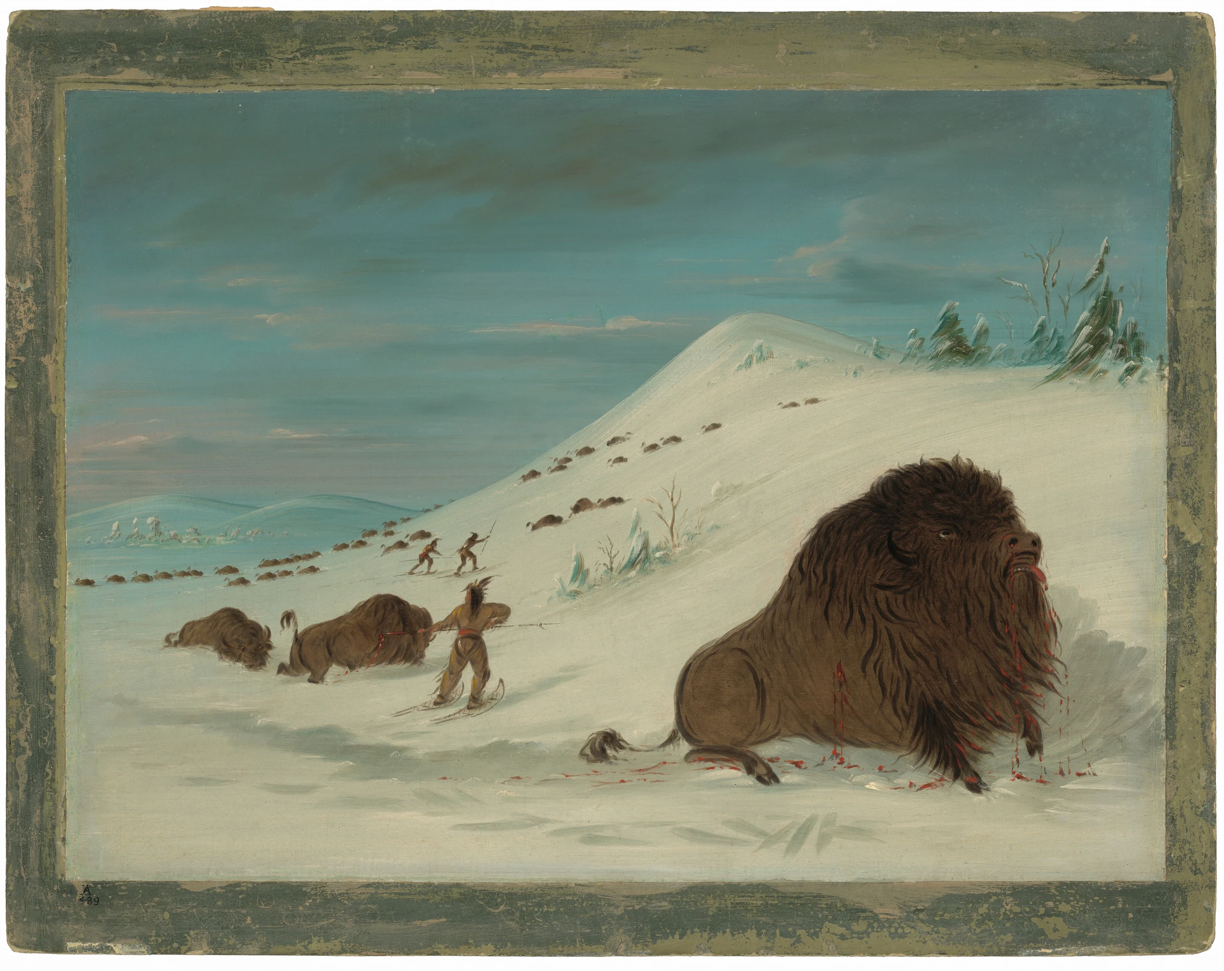 Buffalo Lancing In The Snow Drifts Sioux 1965.16.345