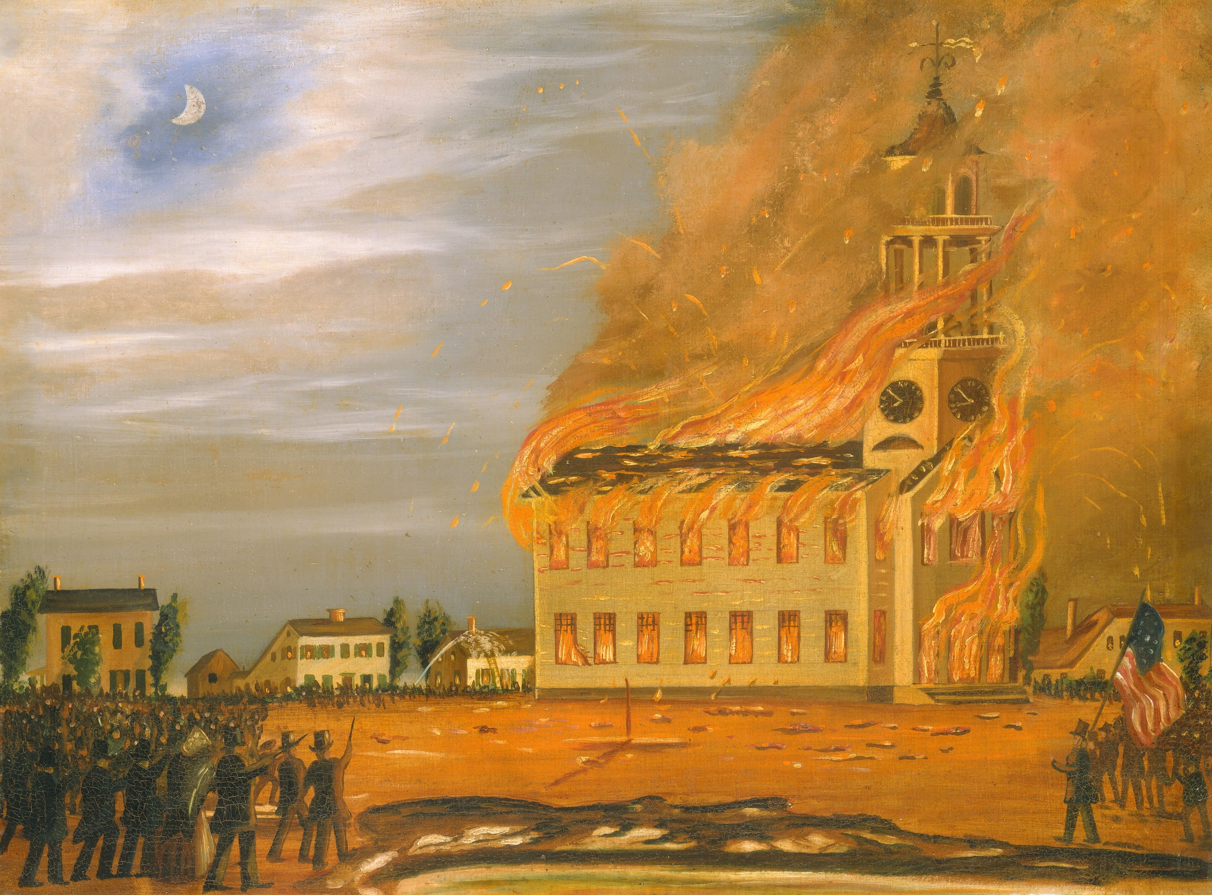 Burning Of Old South Church, Bath, Maine 1958.9.7