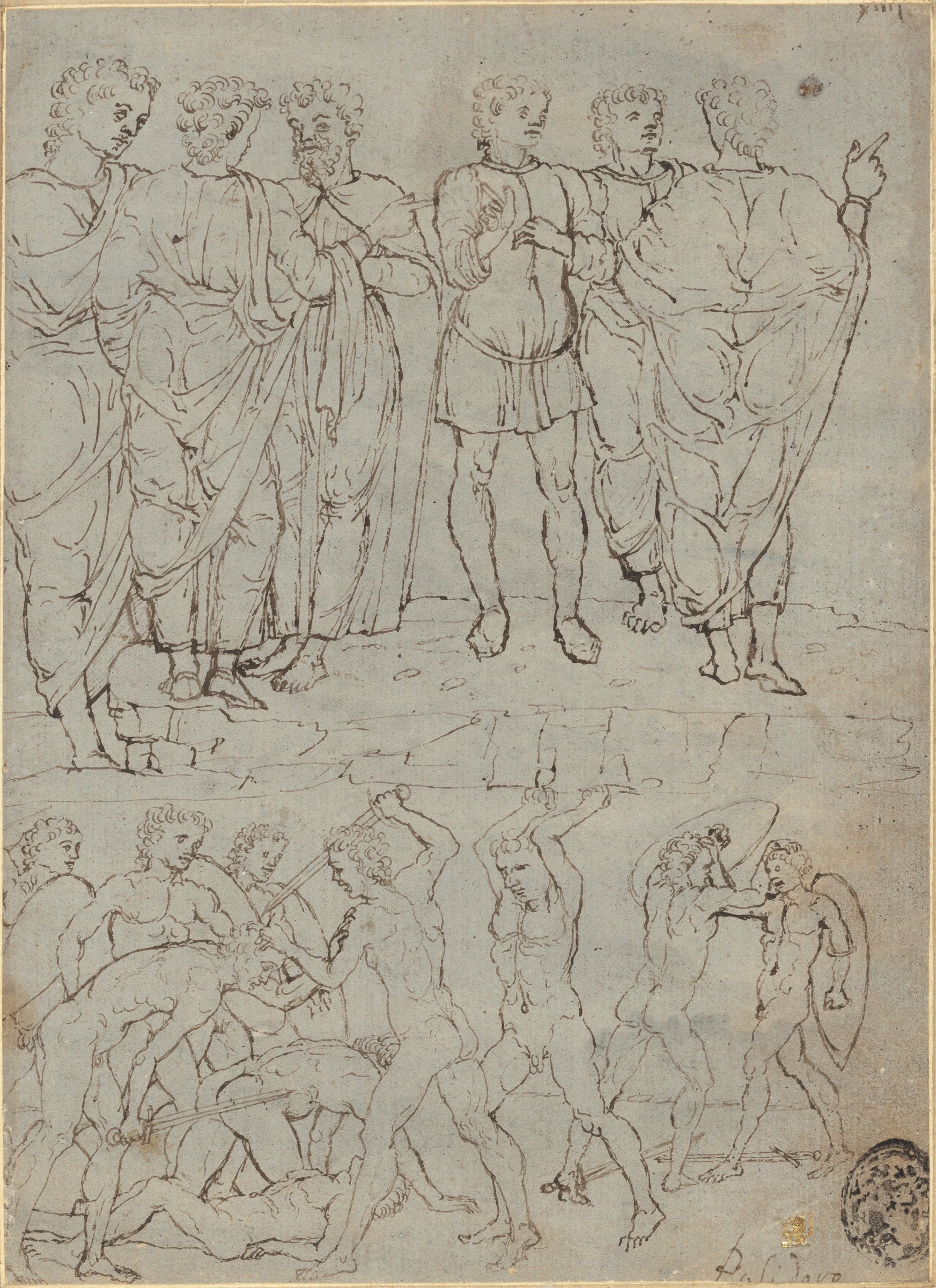 six conversing men and ten battling nudes 2011.42.4