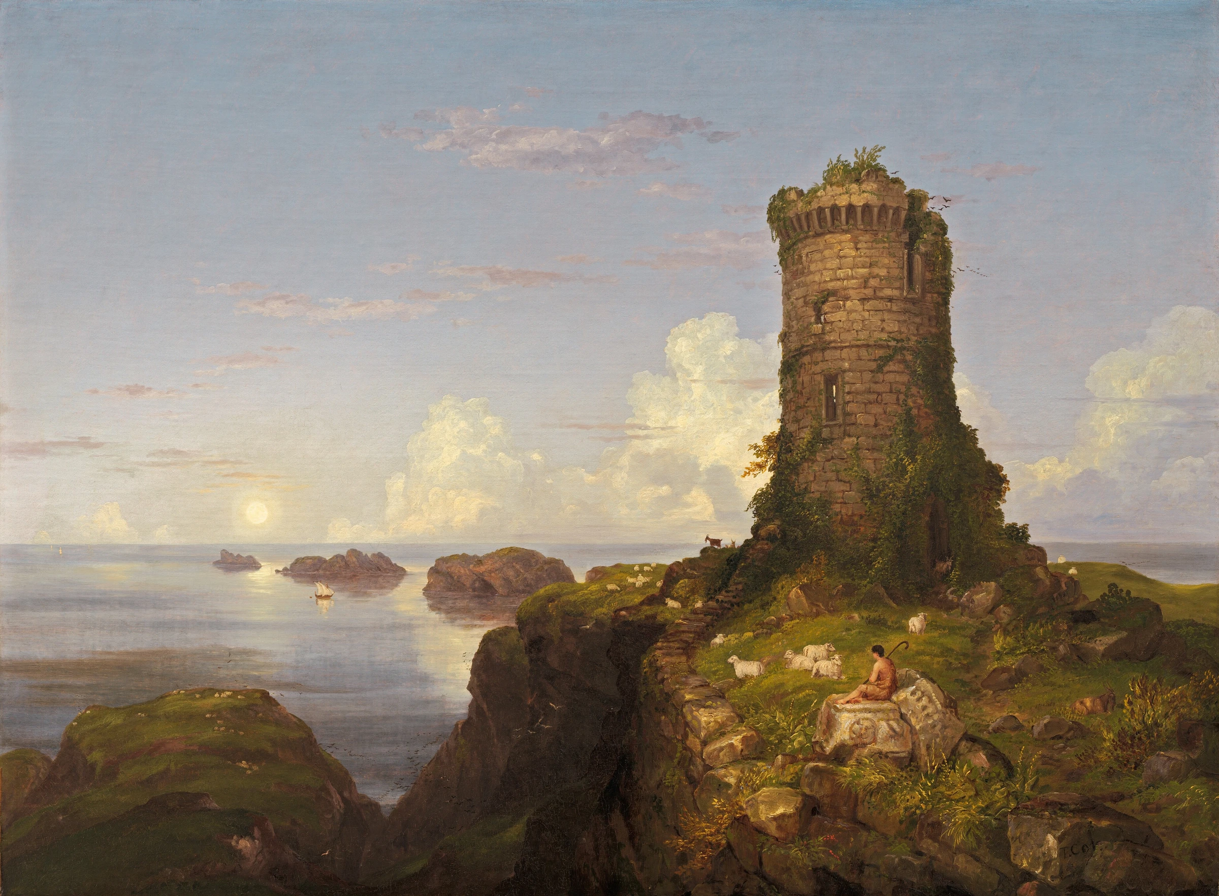 Italian Coast Scene With Ruined Tower 1993.55.1