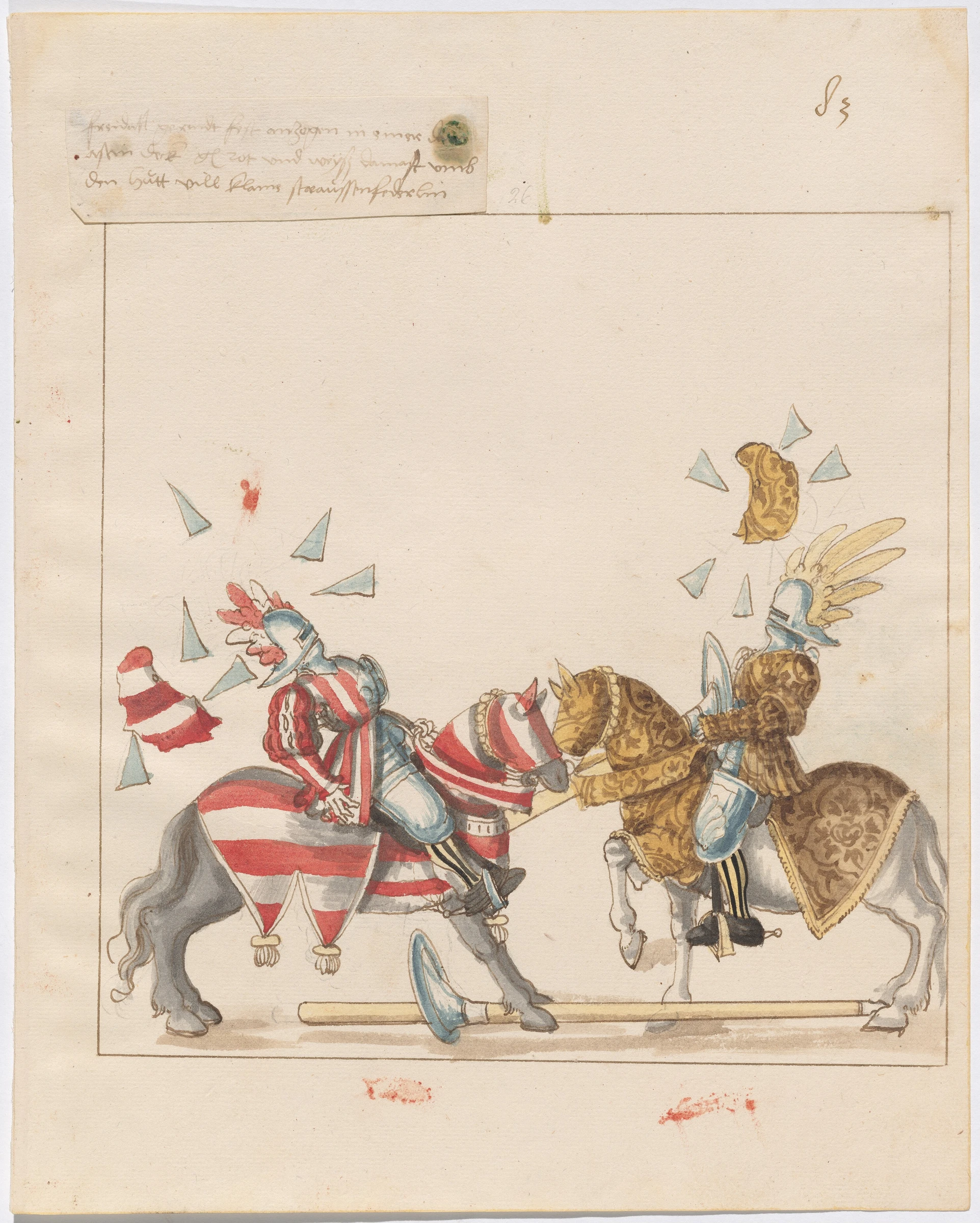 mock joust of war with flying and exploding shields 1943.3.4481