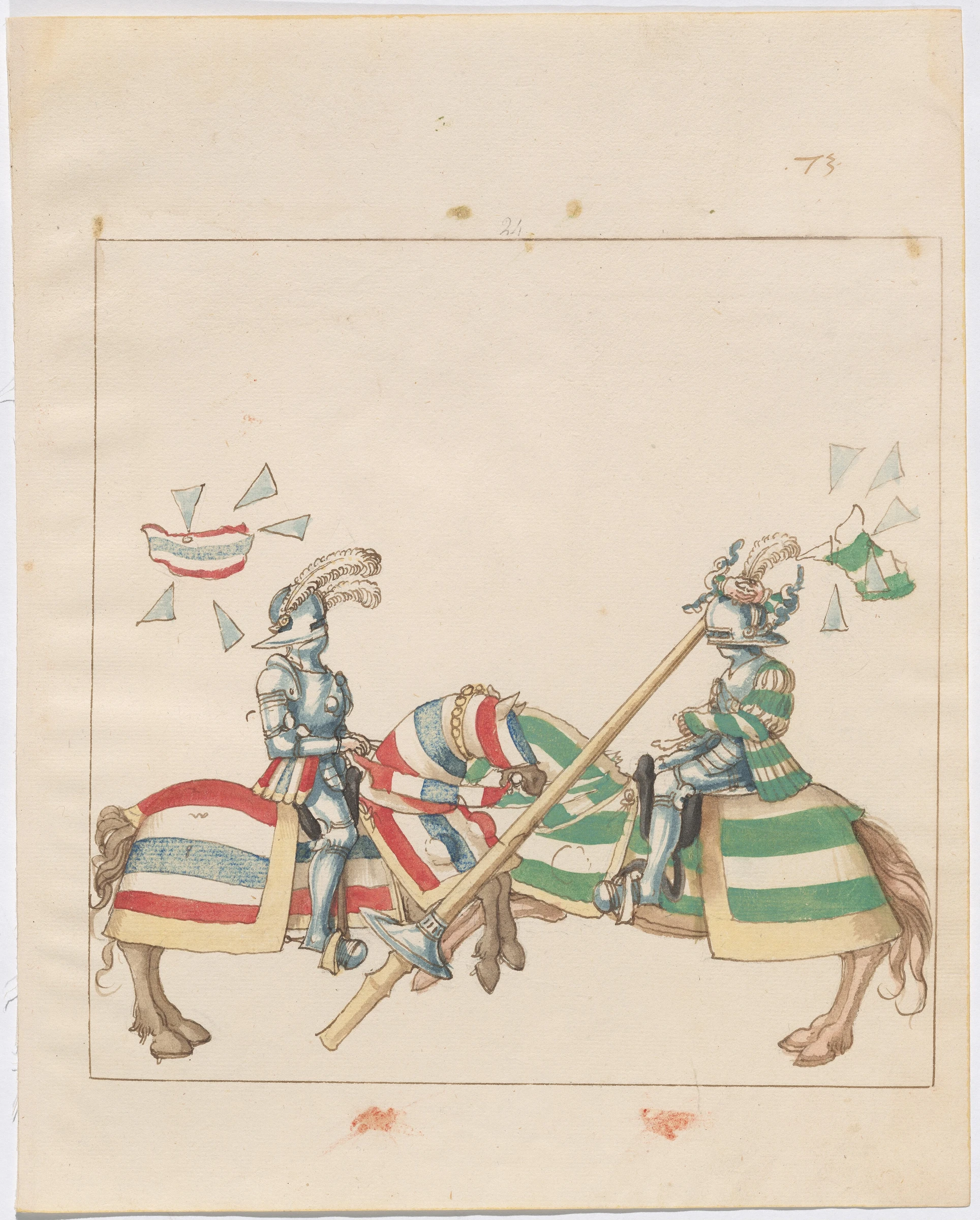 mock joust of war with flying and exploding shields 1943.3.4472