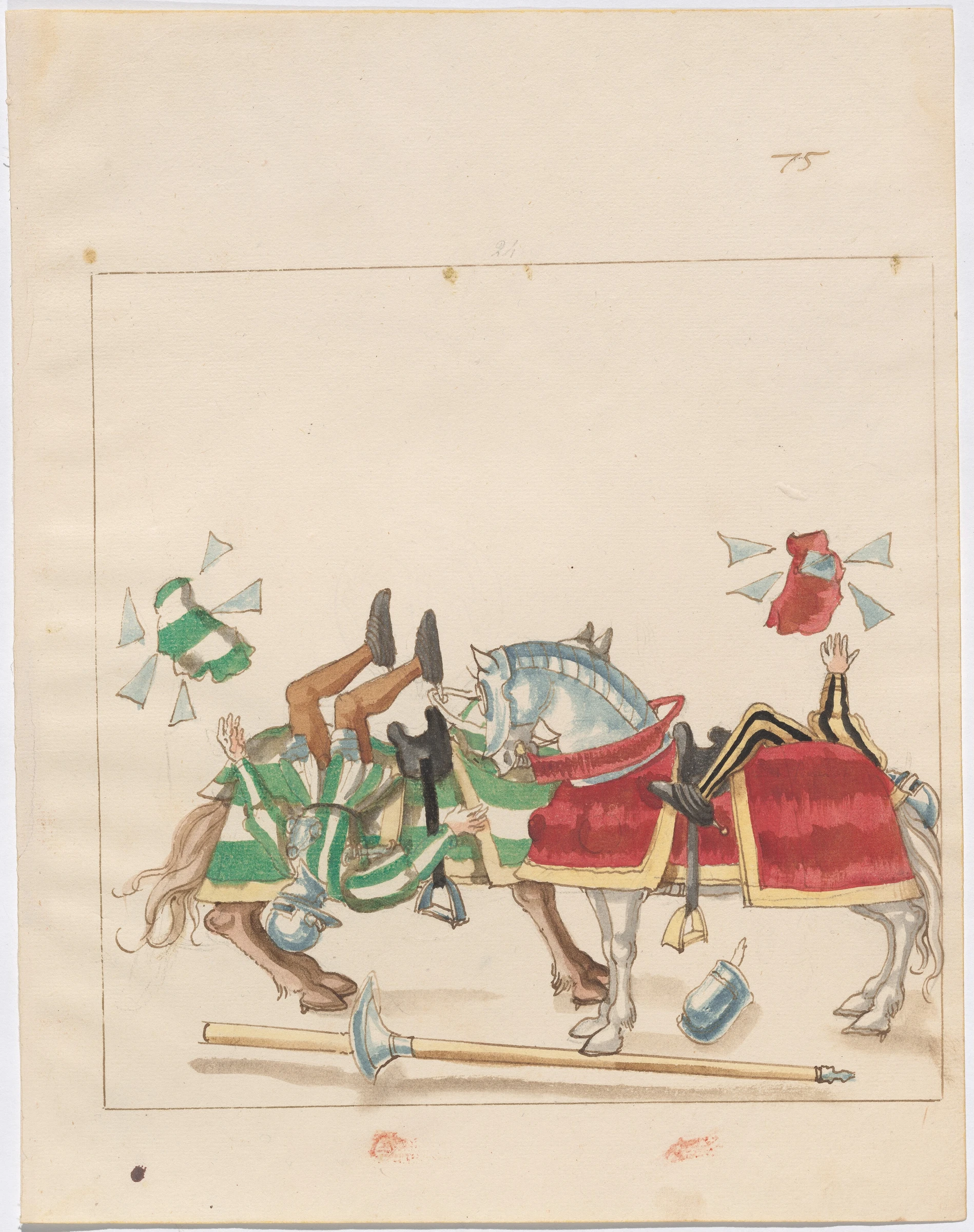mock joust of war with flying and exploding shields 1943.3.4474