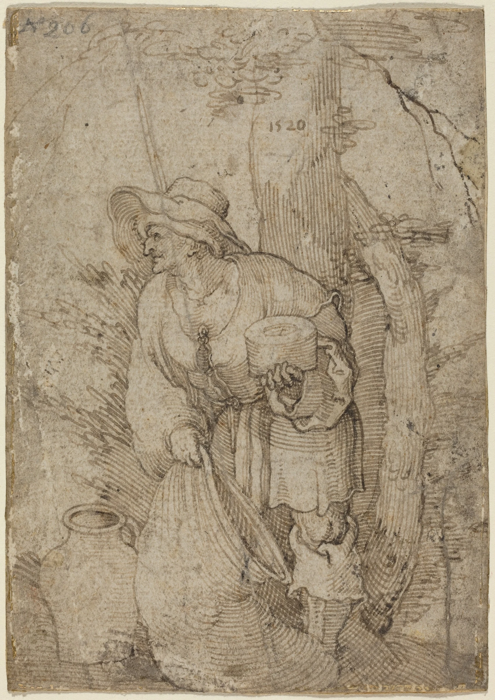 old man standing under tree 1943.3.1040