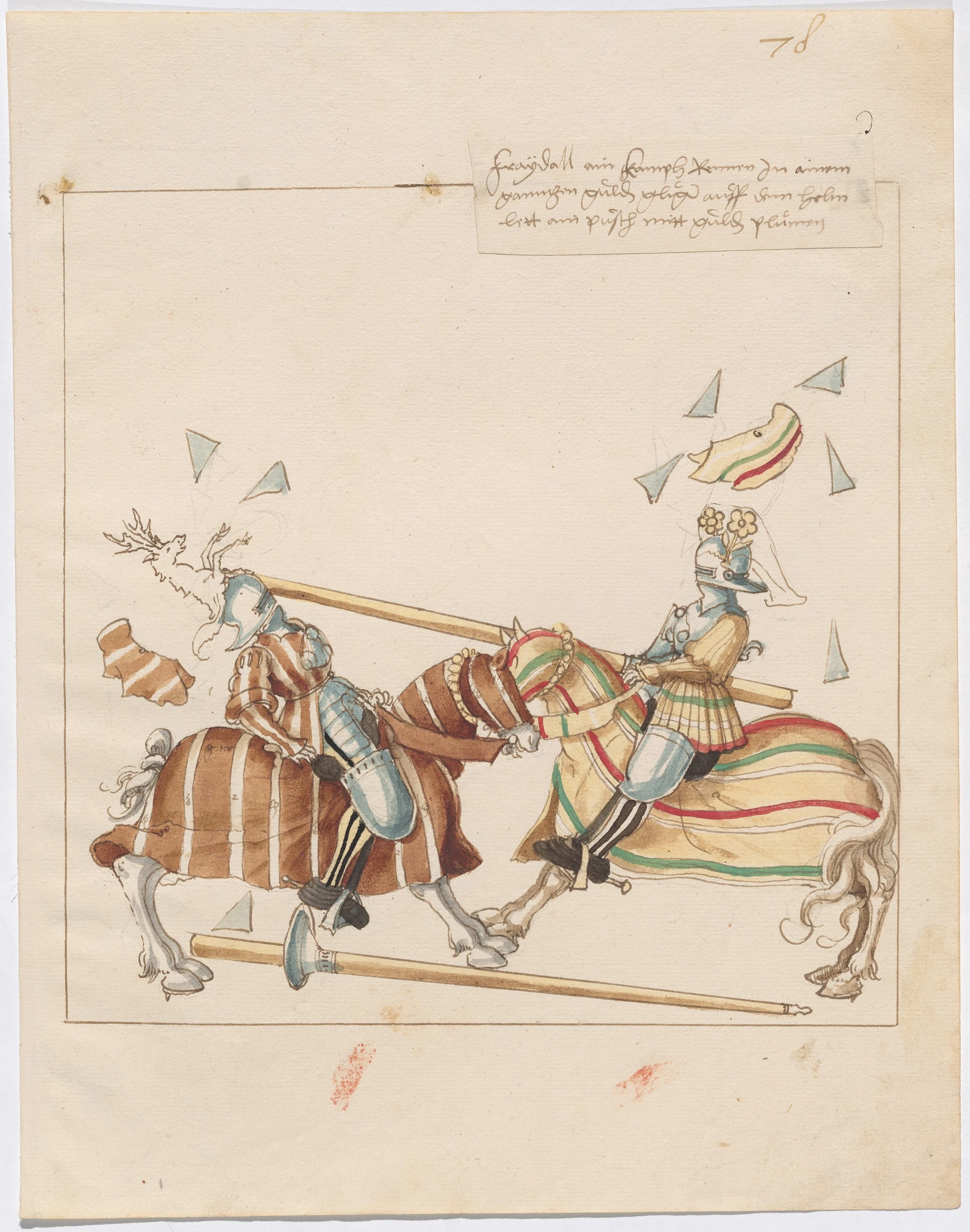 mock joust of war with flying and exploding shields 1943.3.4477