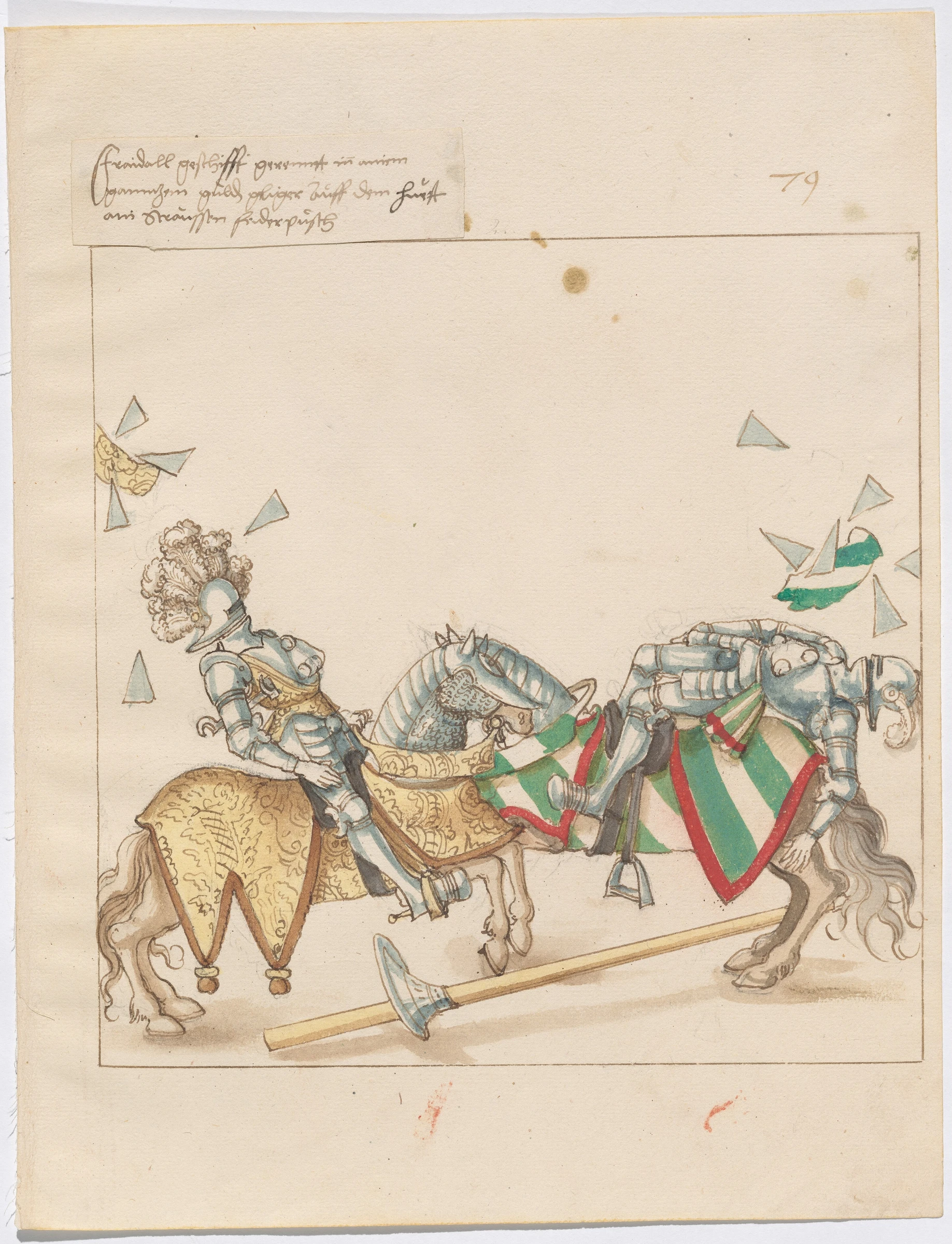 mock joust of war with flying and exploding shields 1943.3.4478