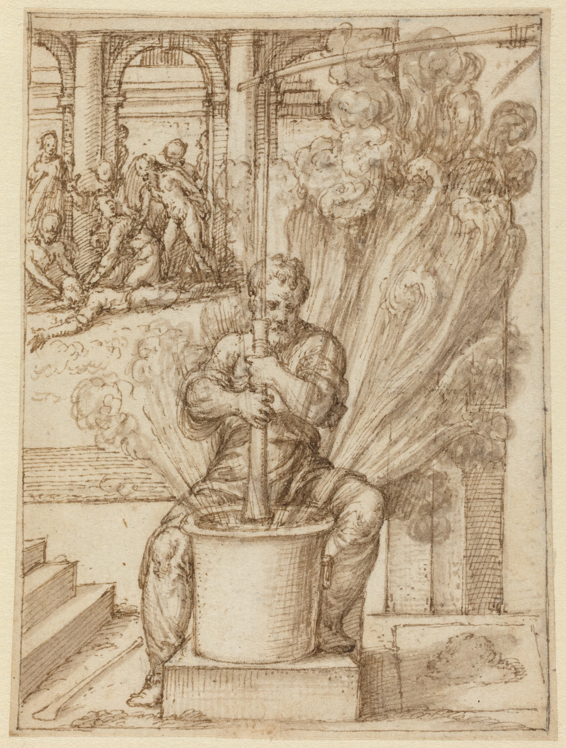 study for man making an explosion 1974.117.1