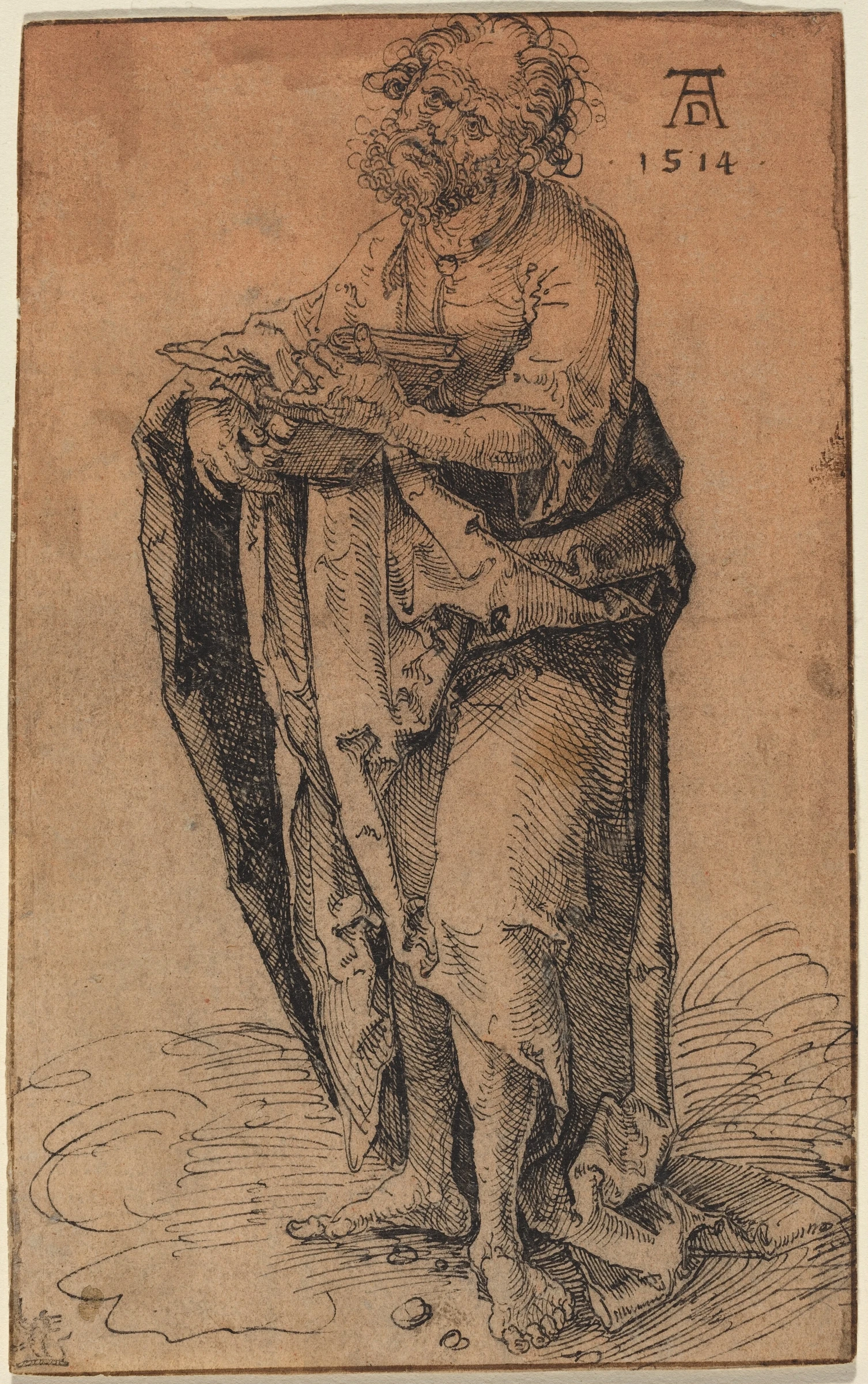 a standing apostle holding a book 1998.94.1