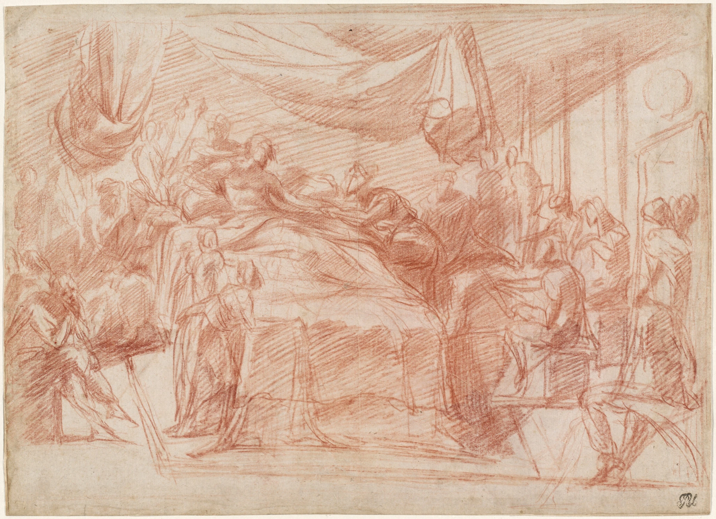 a deathbed scene recto 1991.9.1.a