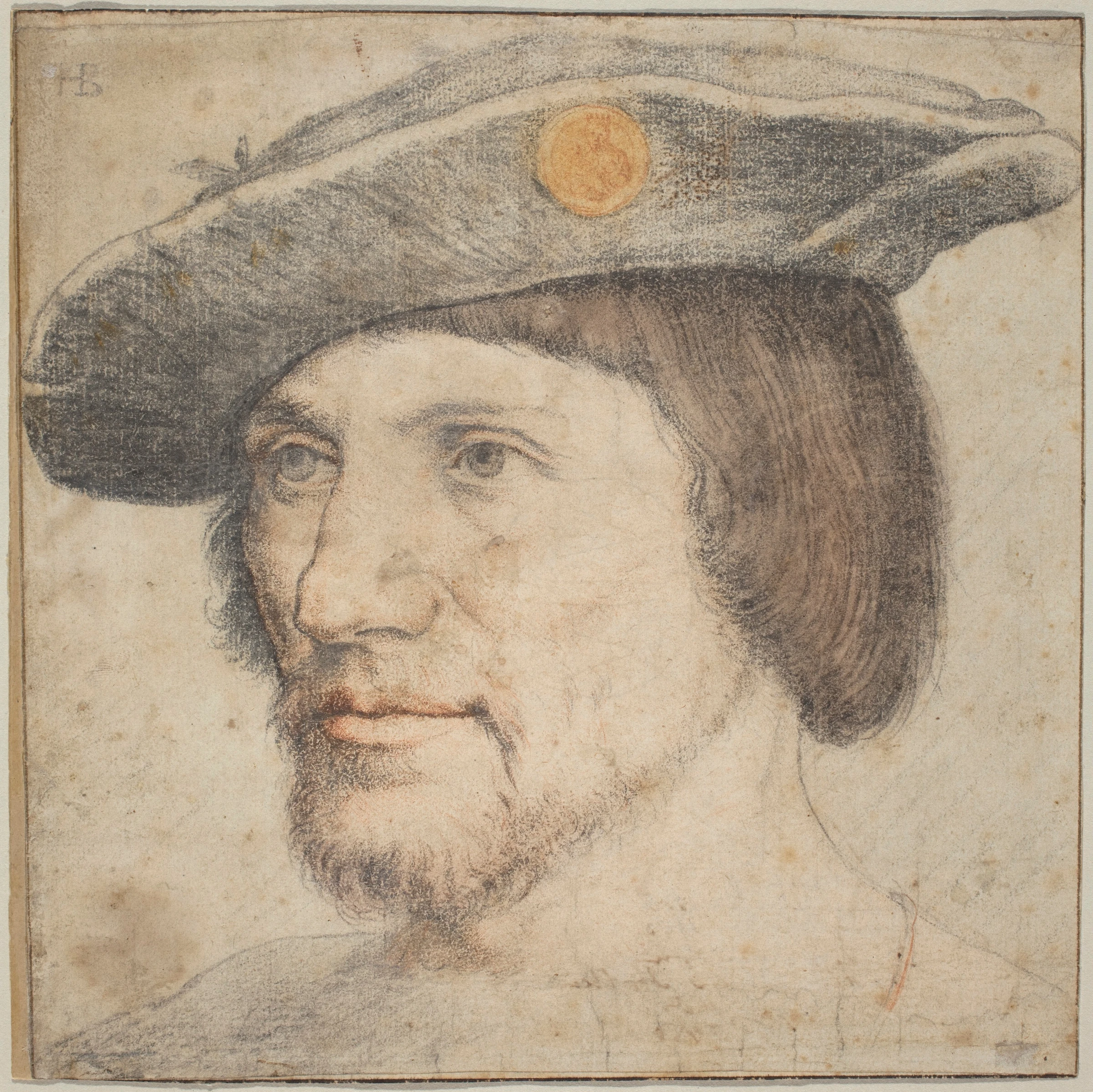 portrait of a man wearing a hat with a medallion 1991.182.4