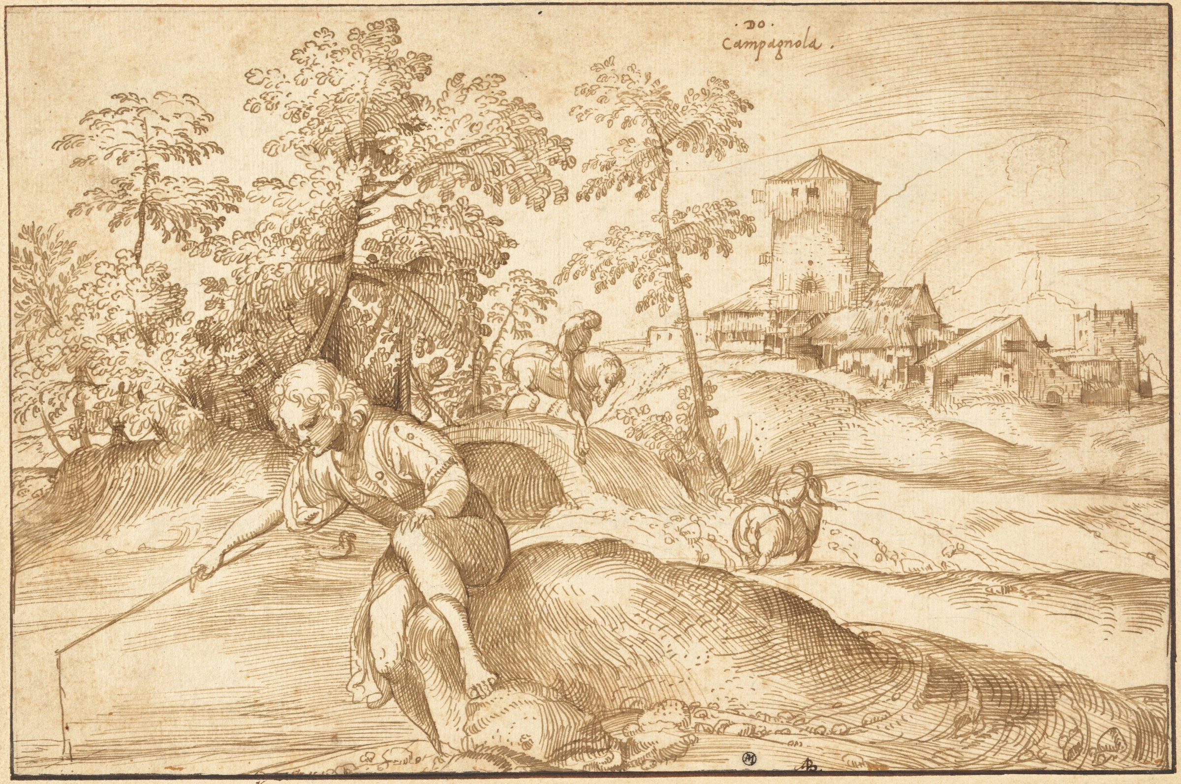 landscape with a boy fishing 1950.20.1