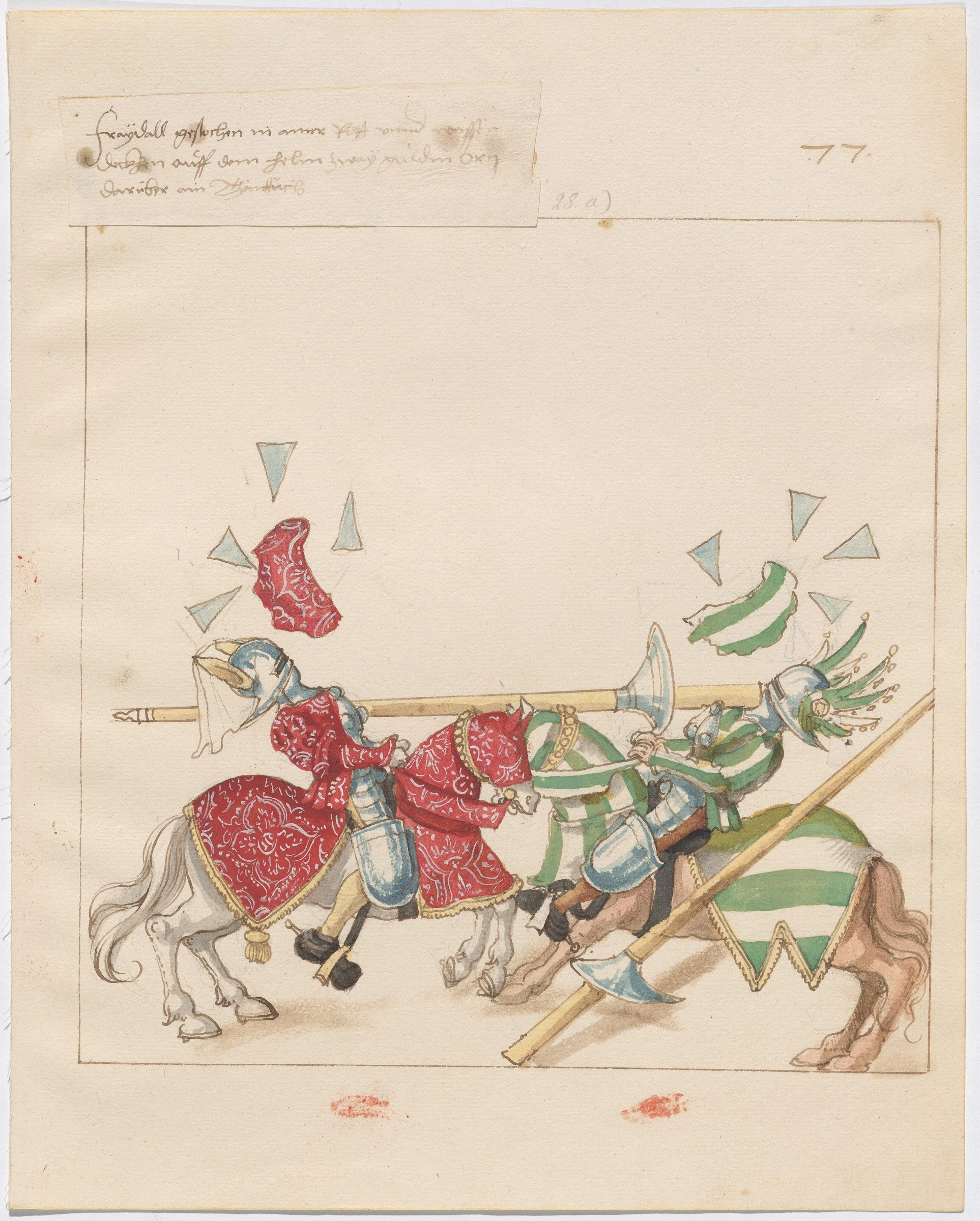 mock joust of war with flying and exploding shields 1943.3.4476
