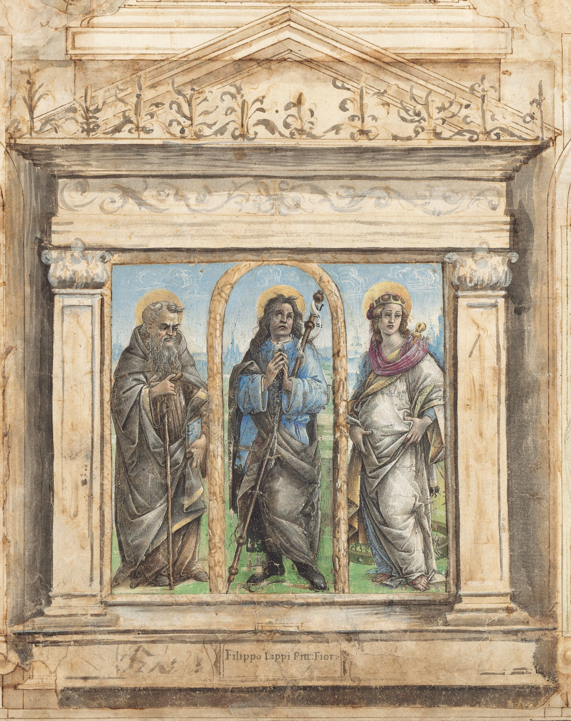 saint roch between saints anthony abbot and catherine of alexandria 1991.190.1.h