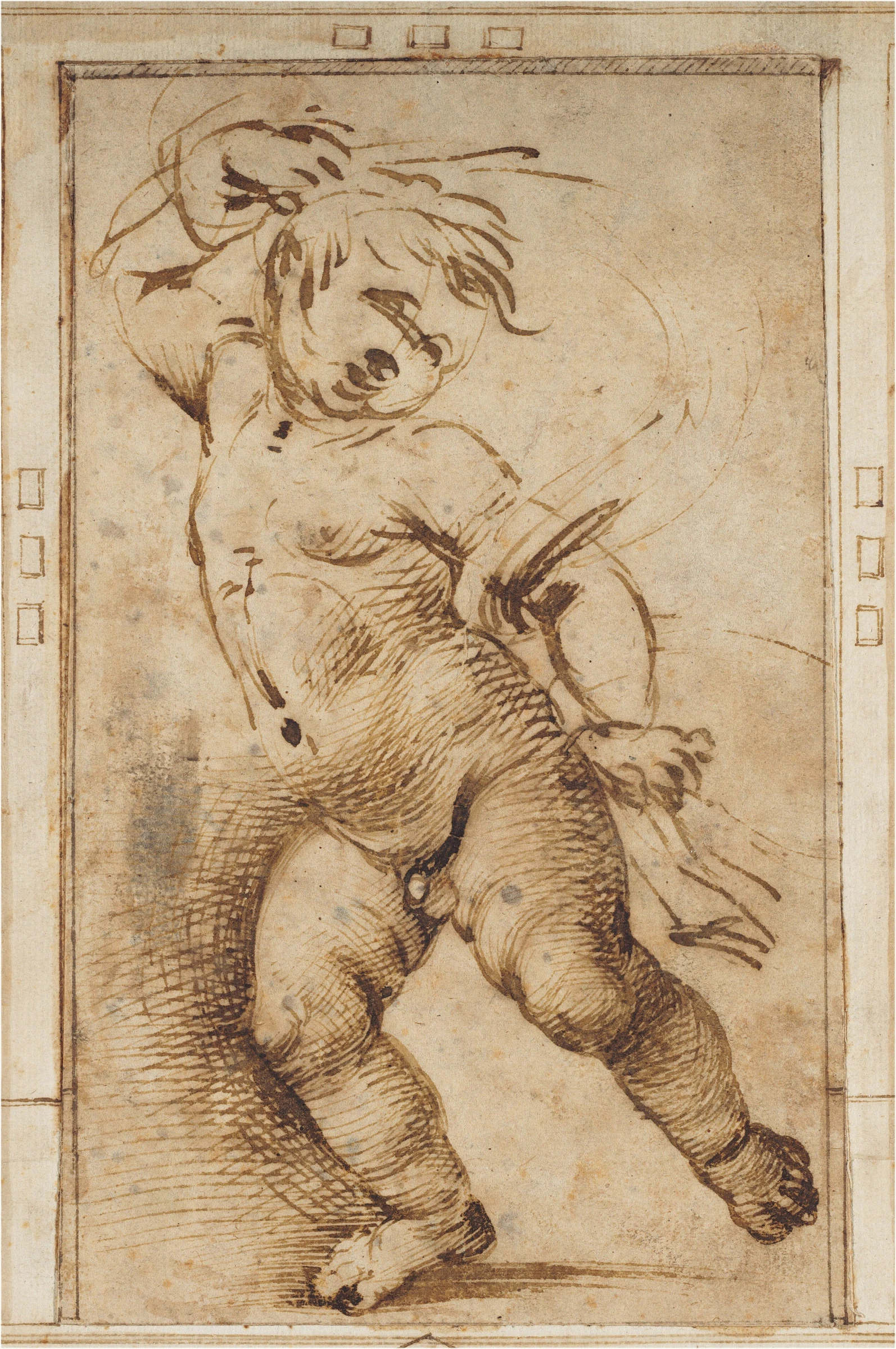 dancing putto holding a drapery 1991.190.1.e