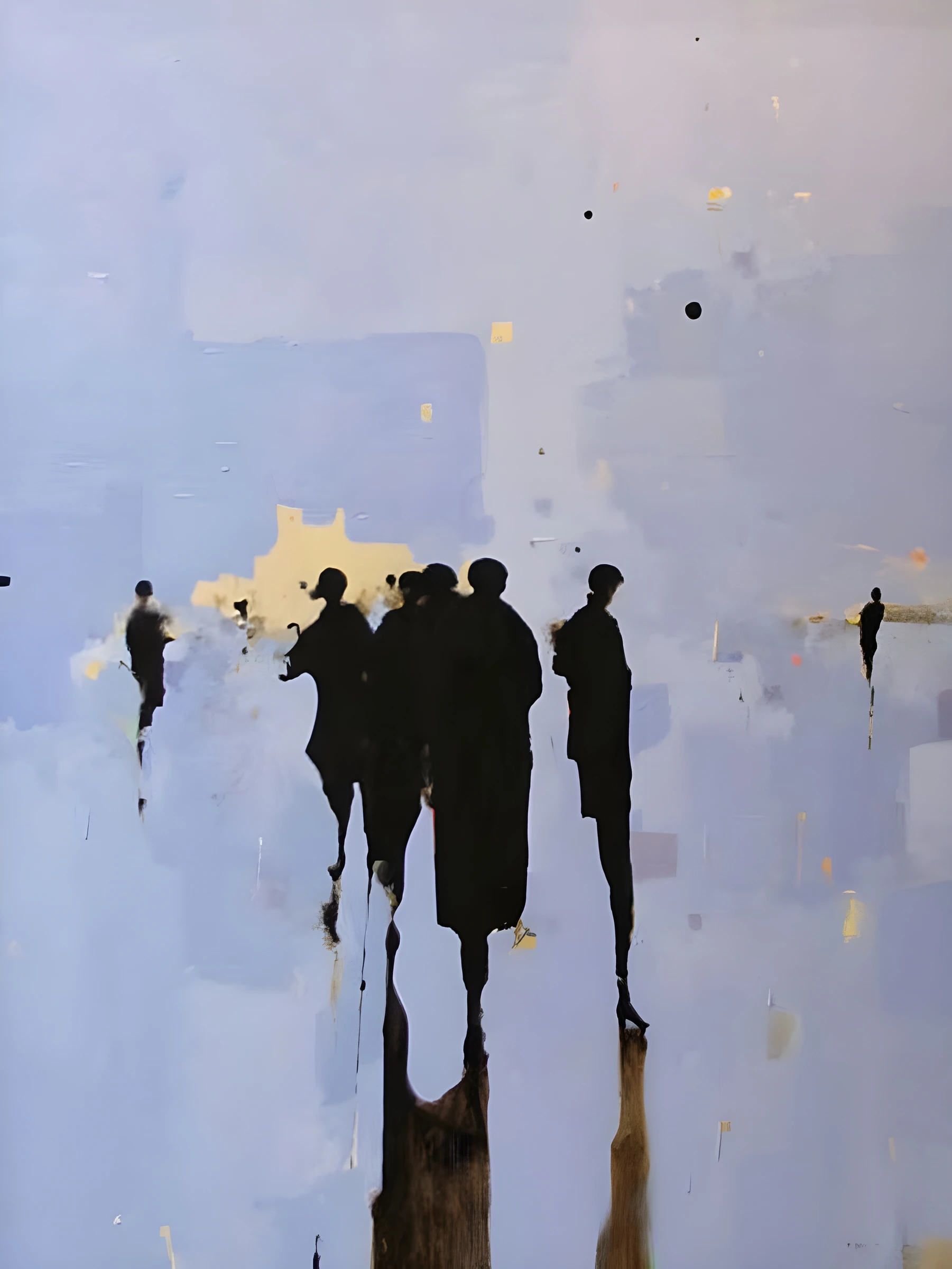 Figures Reflected in Pale Blue