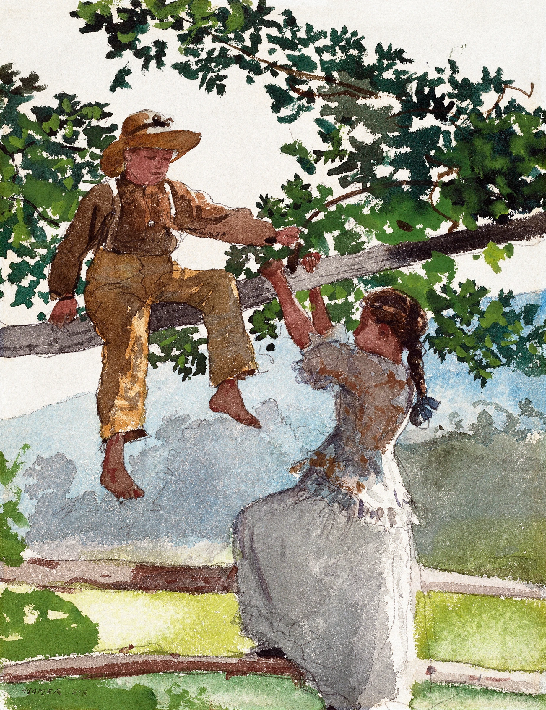 On the Fence (1878) by Winslow Homer