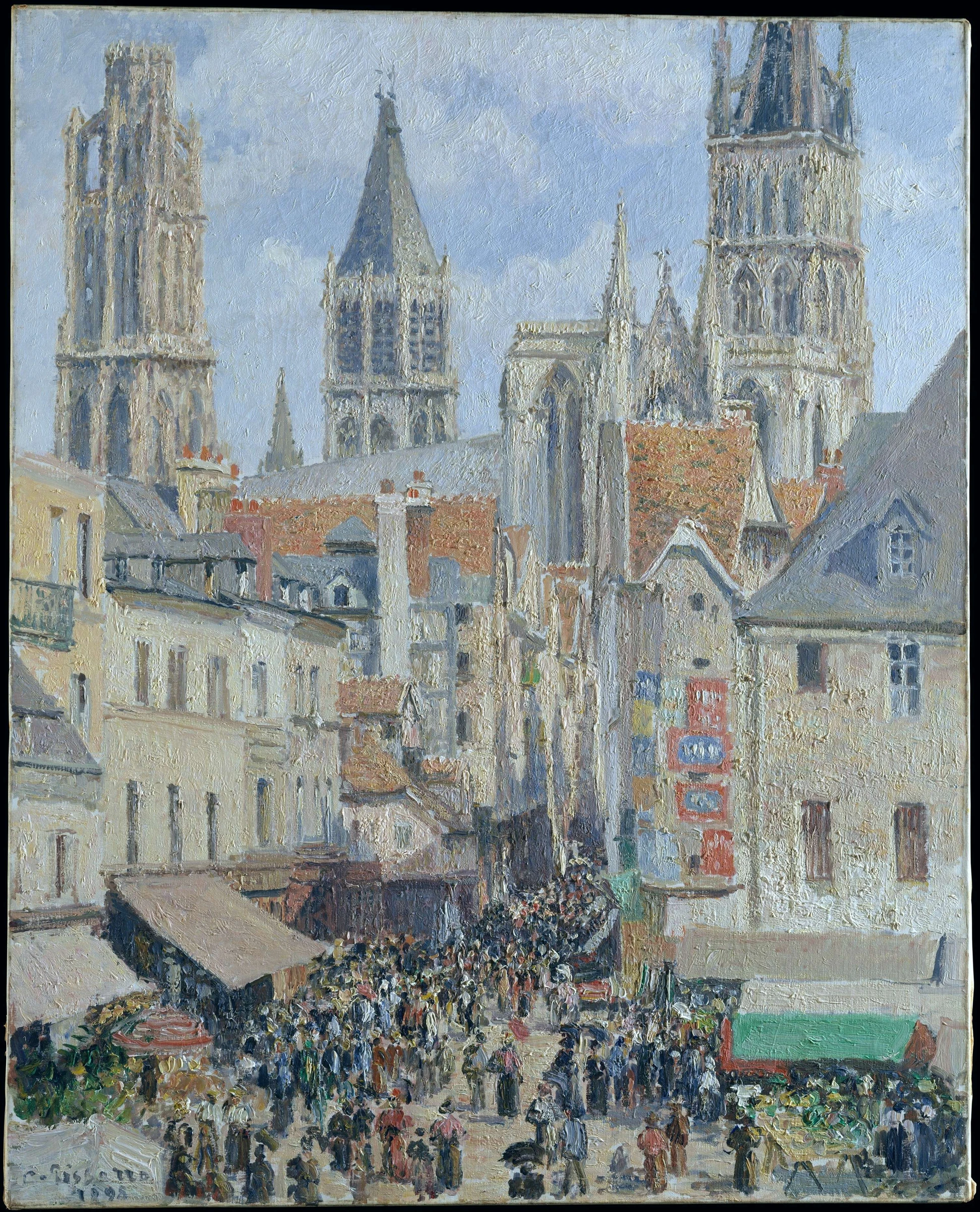 The Old Market and the Street of Epicerie in Rouen (Effect of Sunlight), 1898