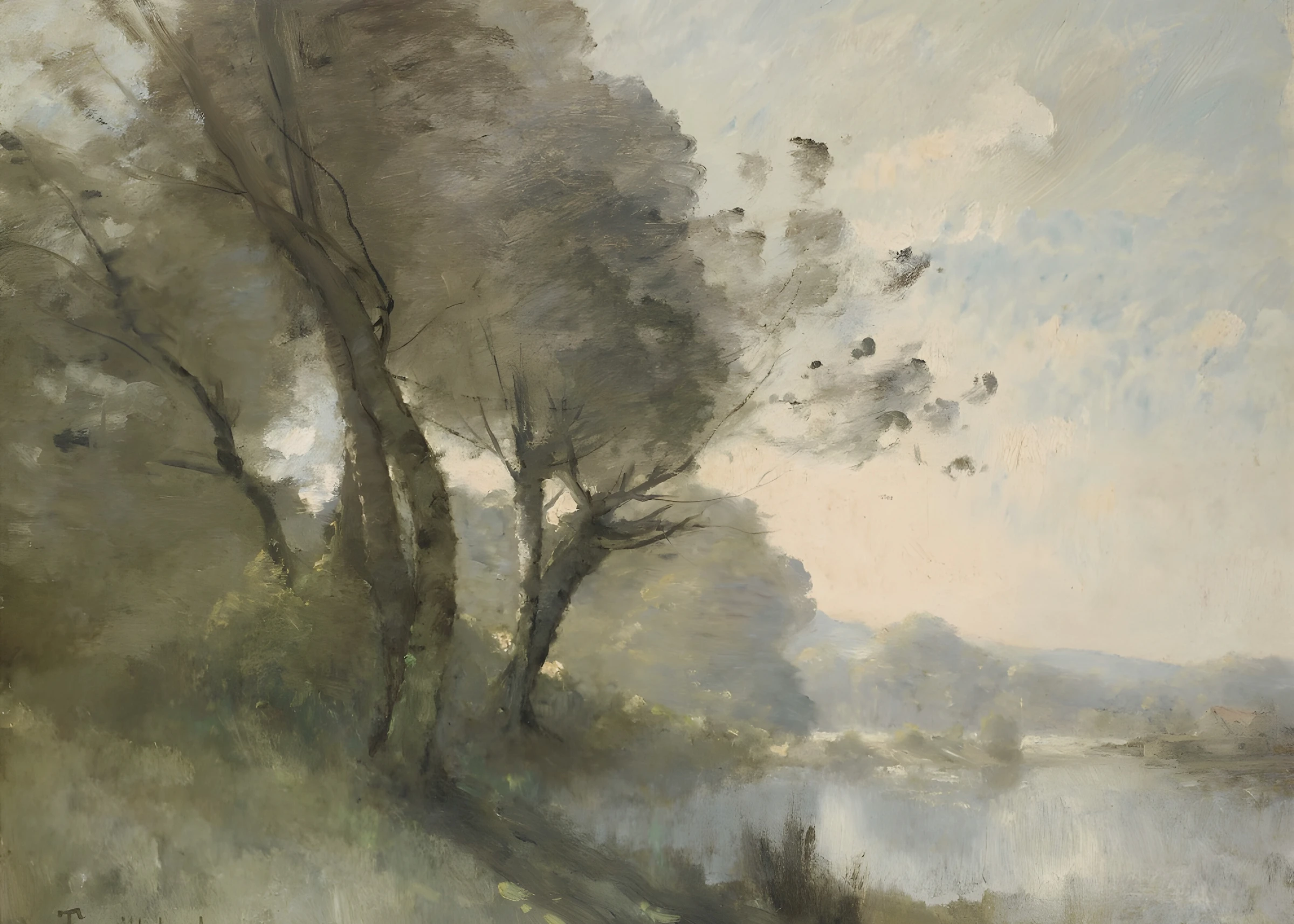 Trees Beside a Quiet River