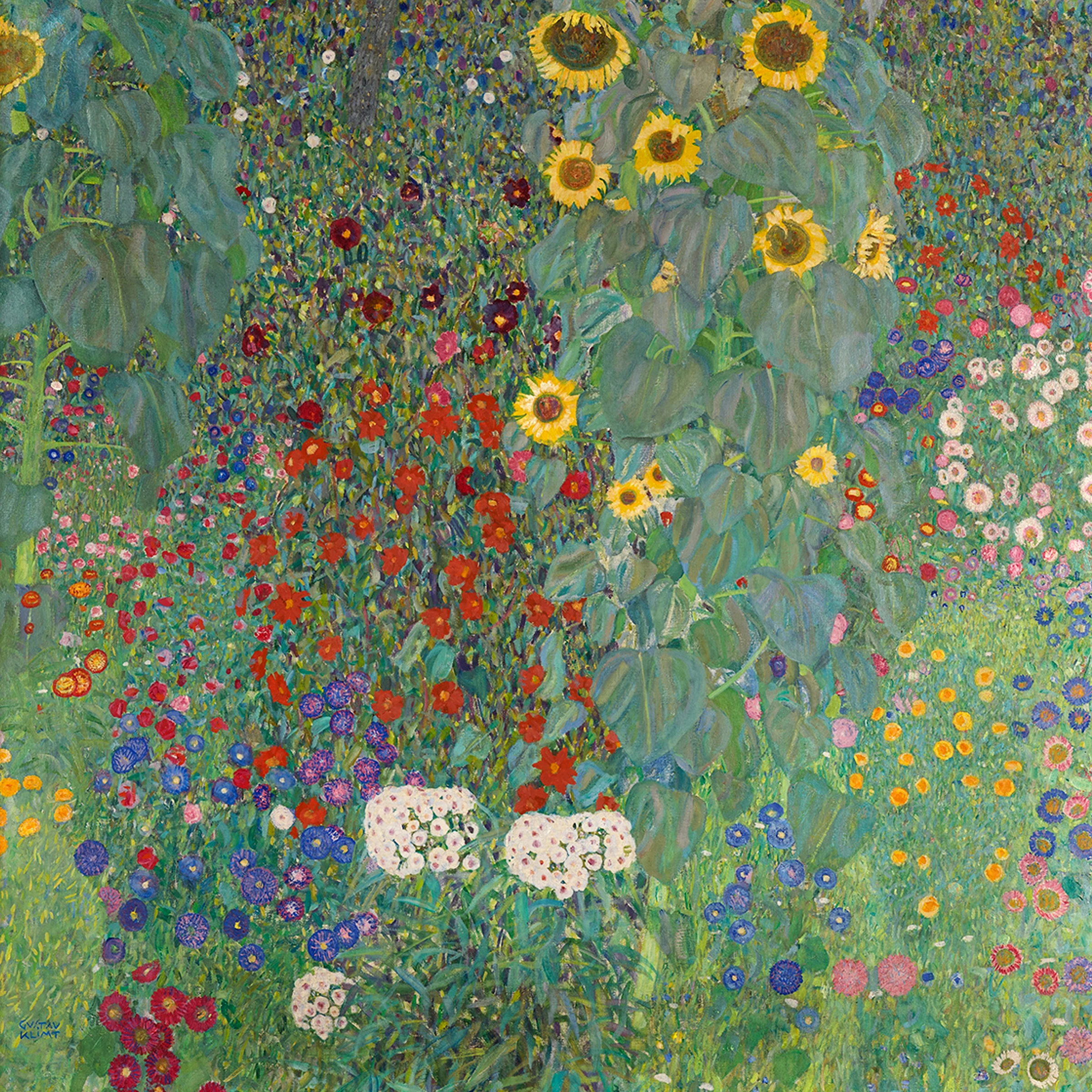 Gustav Klimt's Farm Garden with Sunflowers (1907)