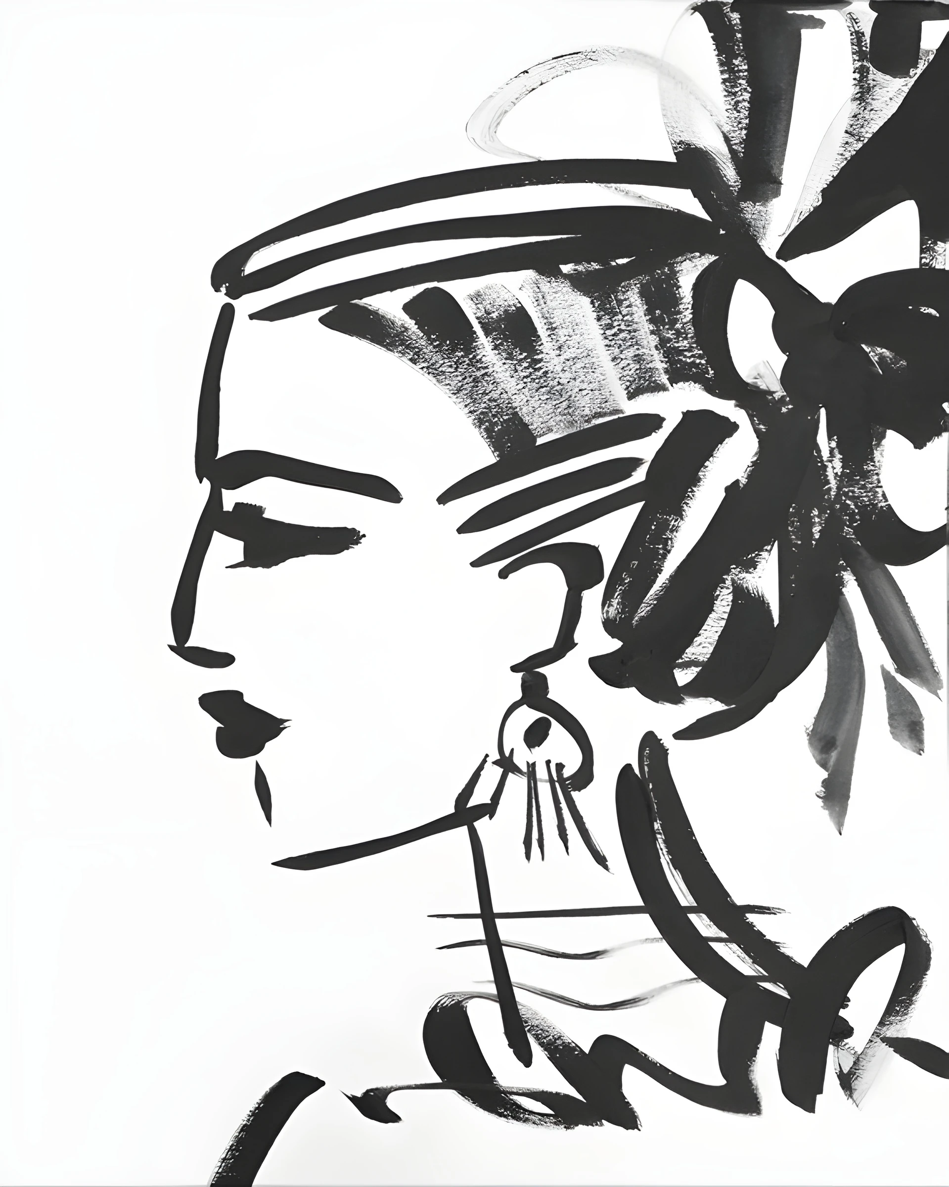 Profile with an Ornate Headpiece