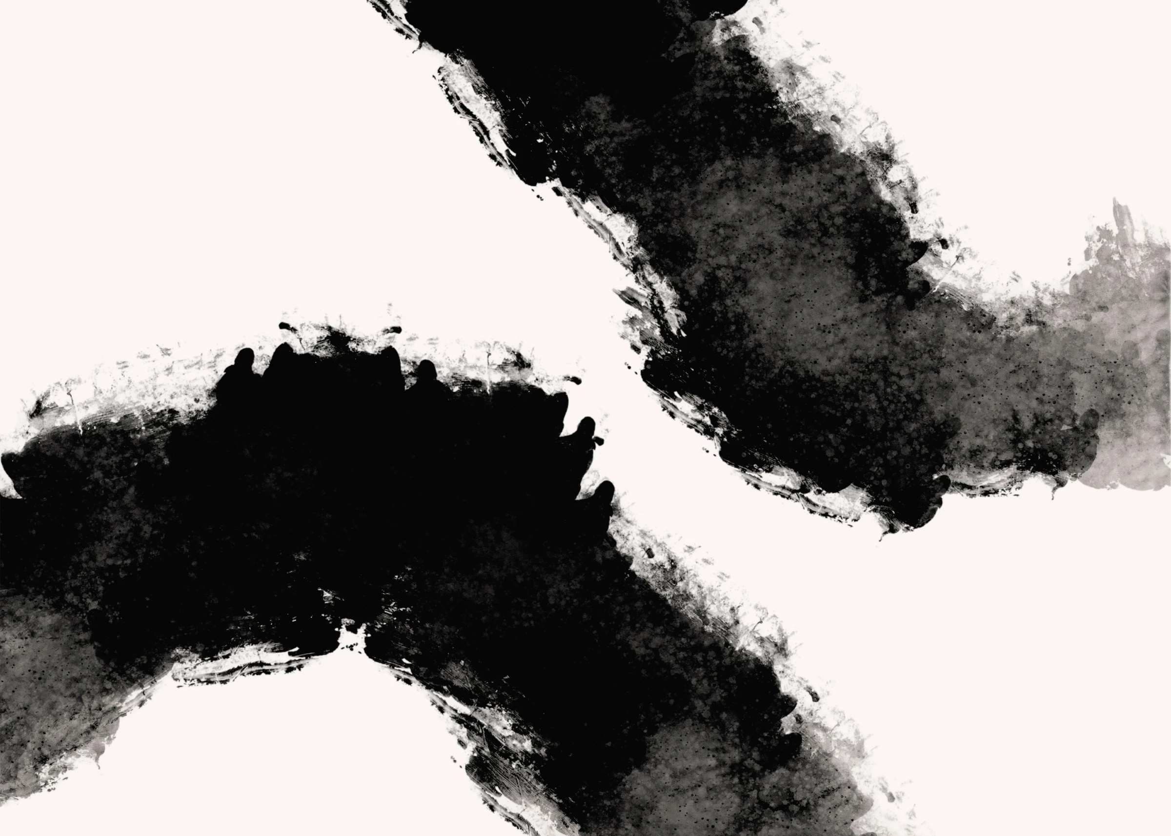Two Heavy Wavy Brush Strokes