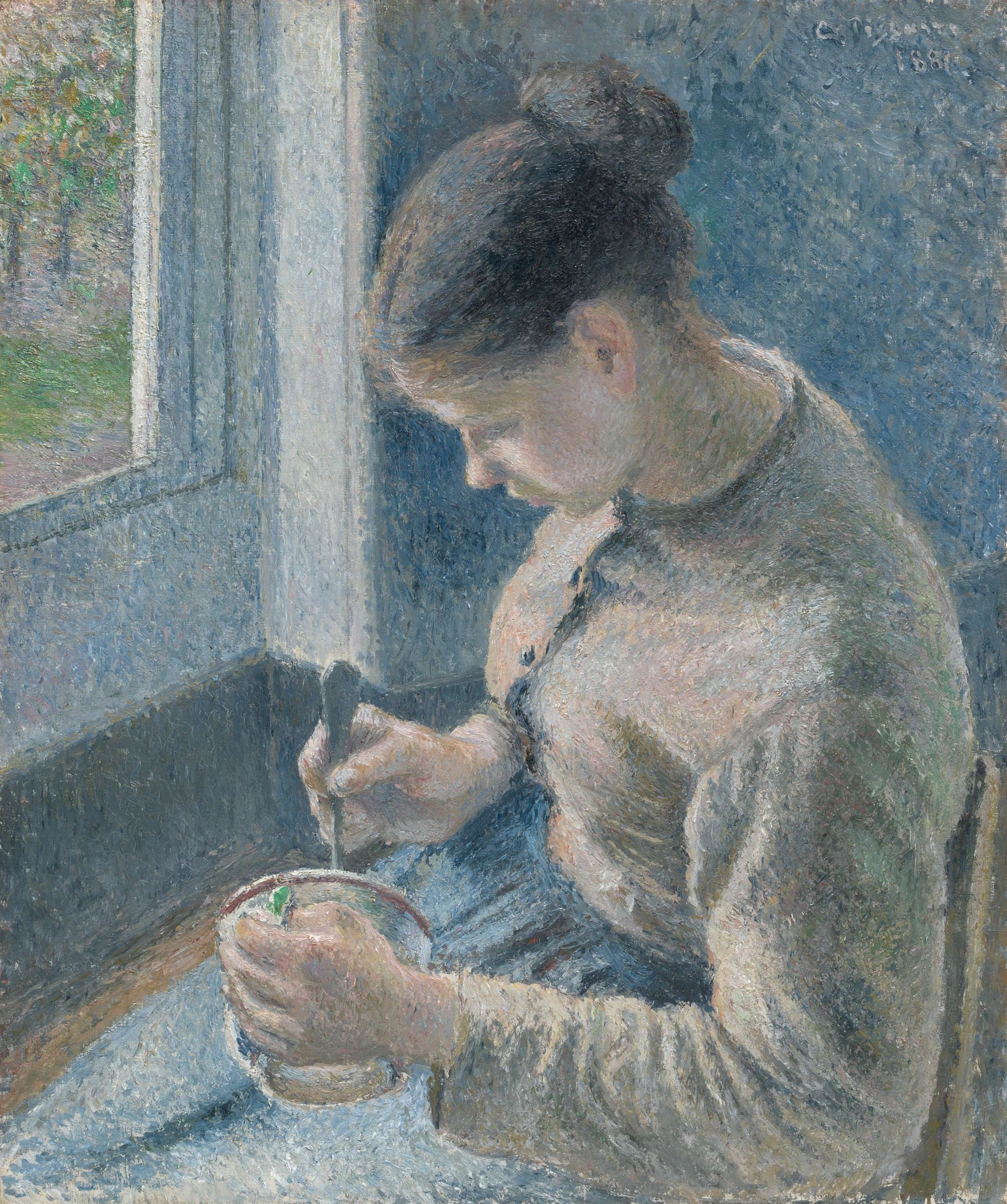 Breakfast, Young Peasant Woman Taking Her Coffee, 1881