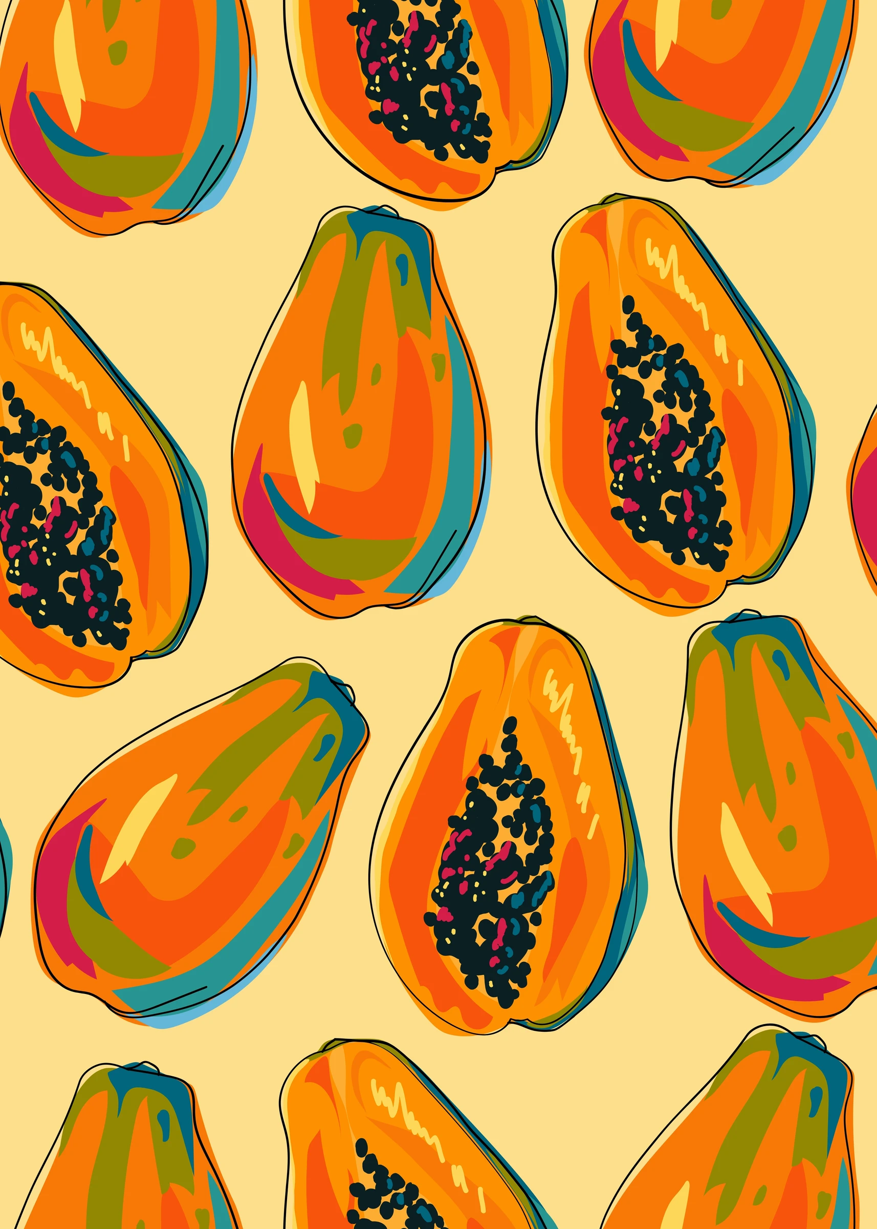 Bright Papaya Pattern