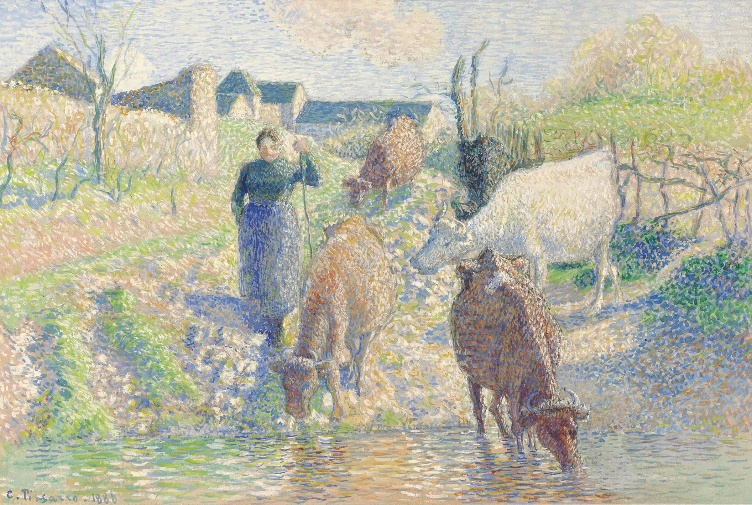 The Cows Watering, Osny, 1886