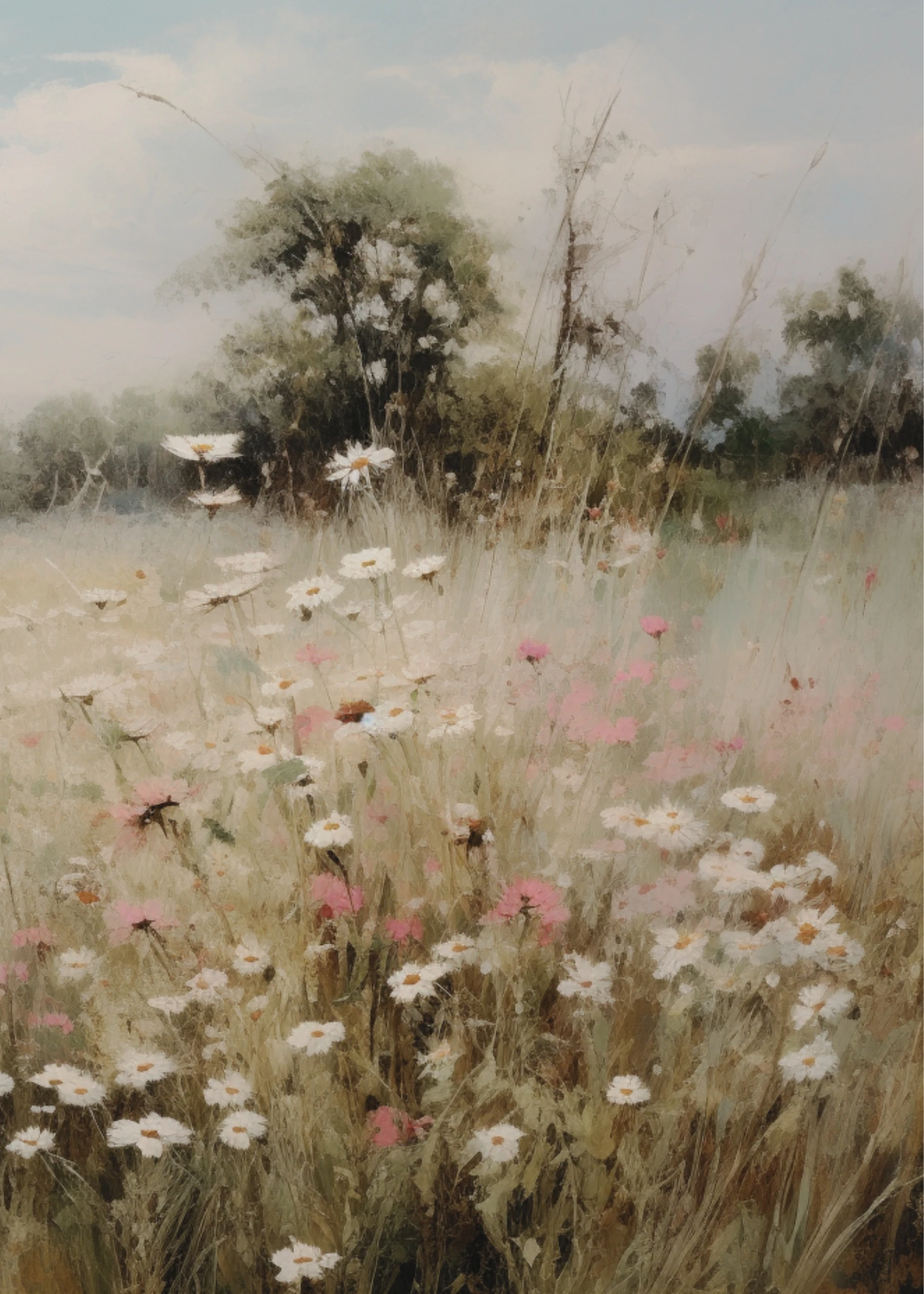 Wildflowers Near a Flowering Tree