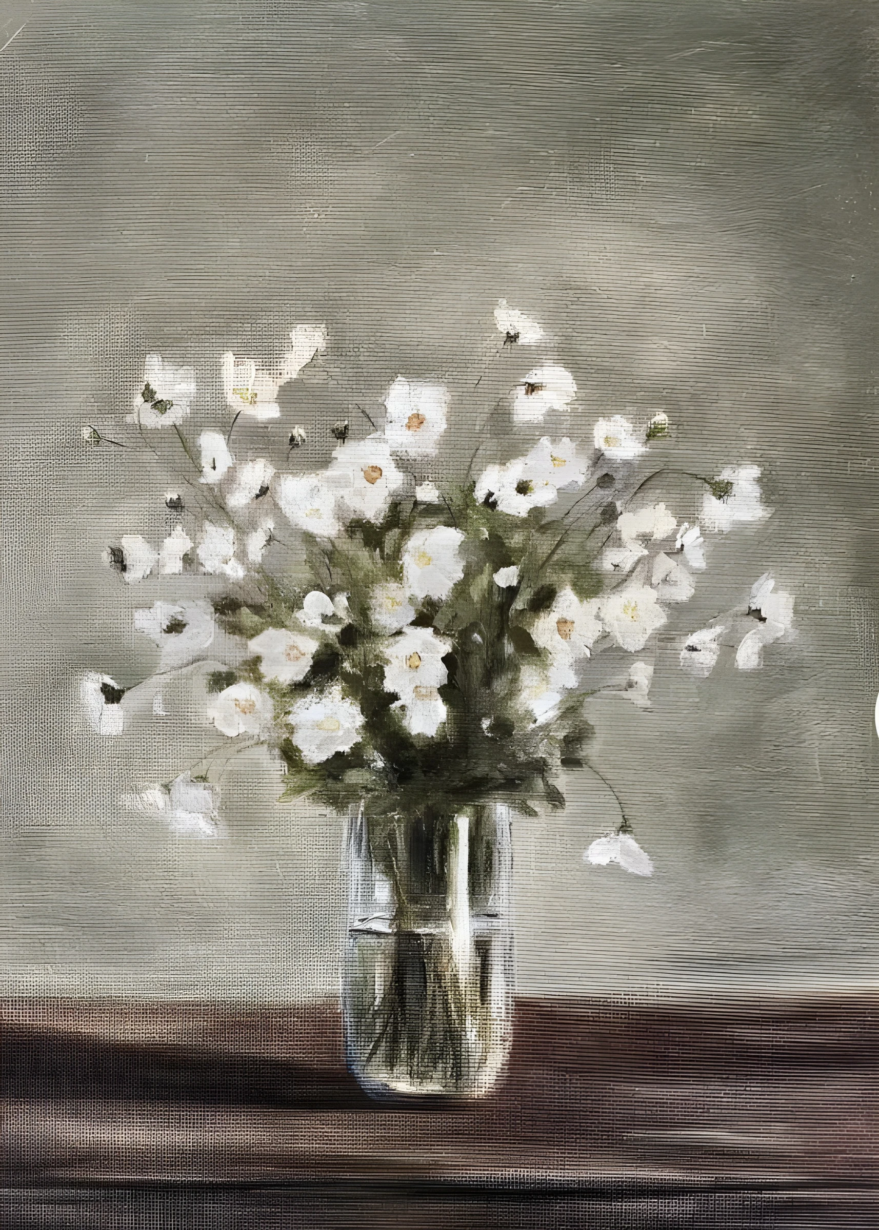 White Flowers in a Clear Vase