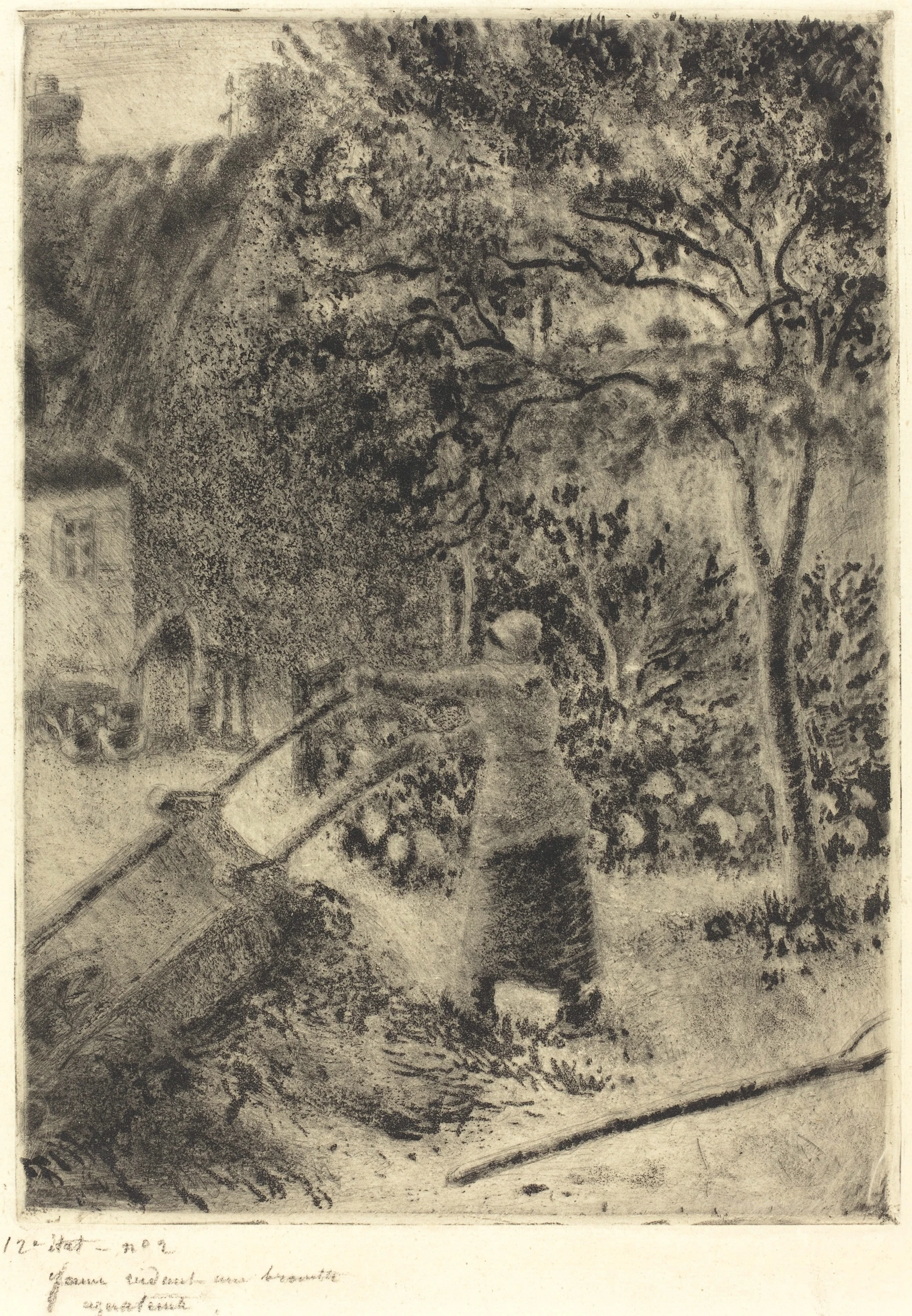 Woman Emptying a Wheelbarrow, 1880