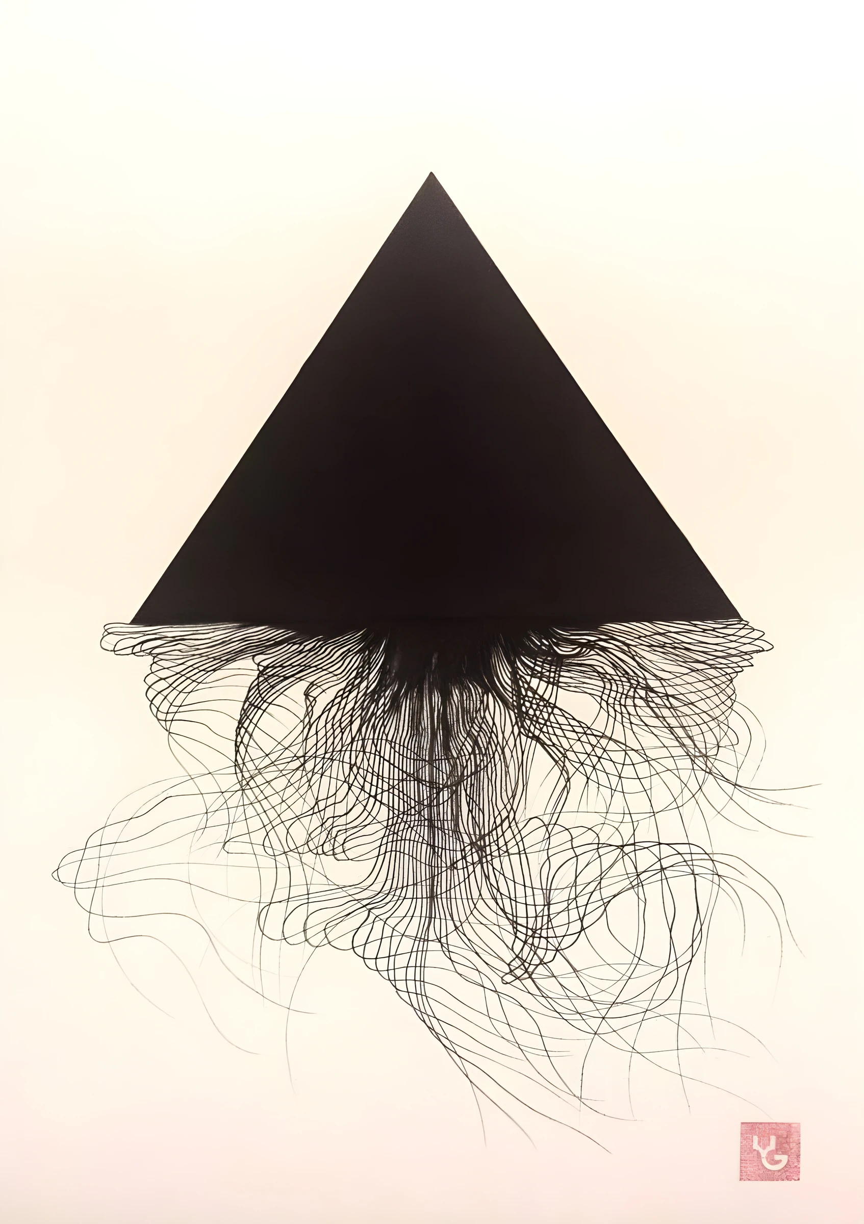Black Triangle Above Tangled Lines