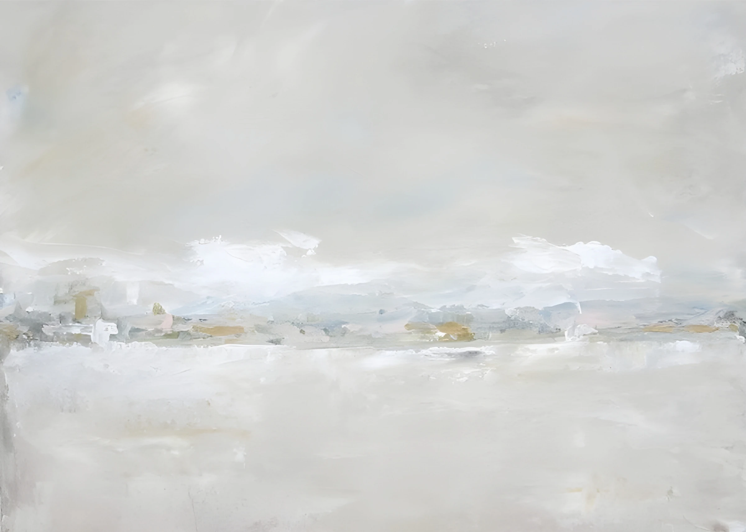 Distant Shore Through Pale Mist