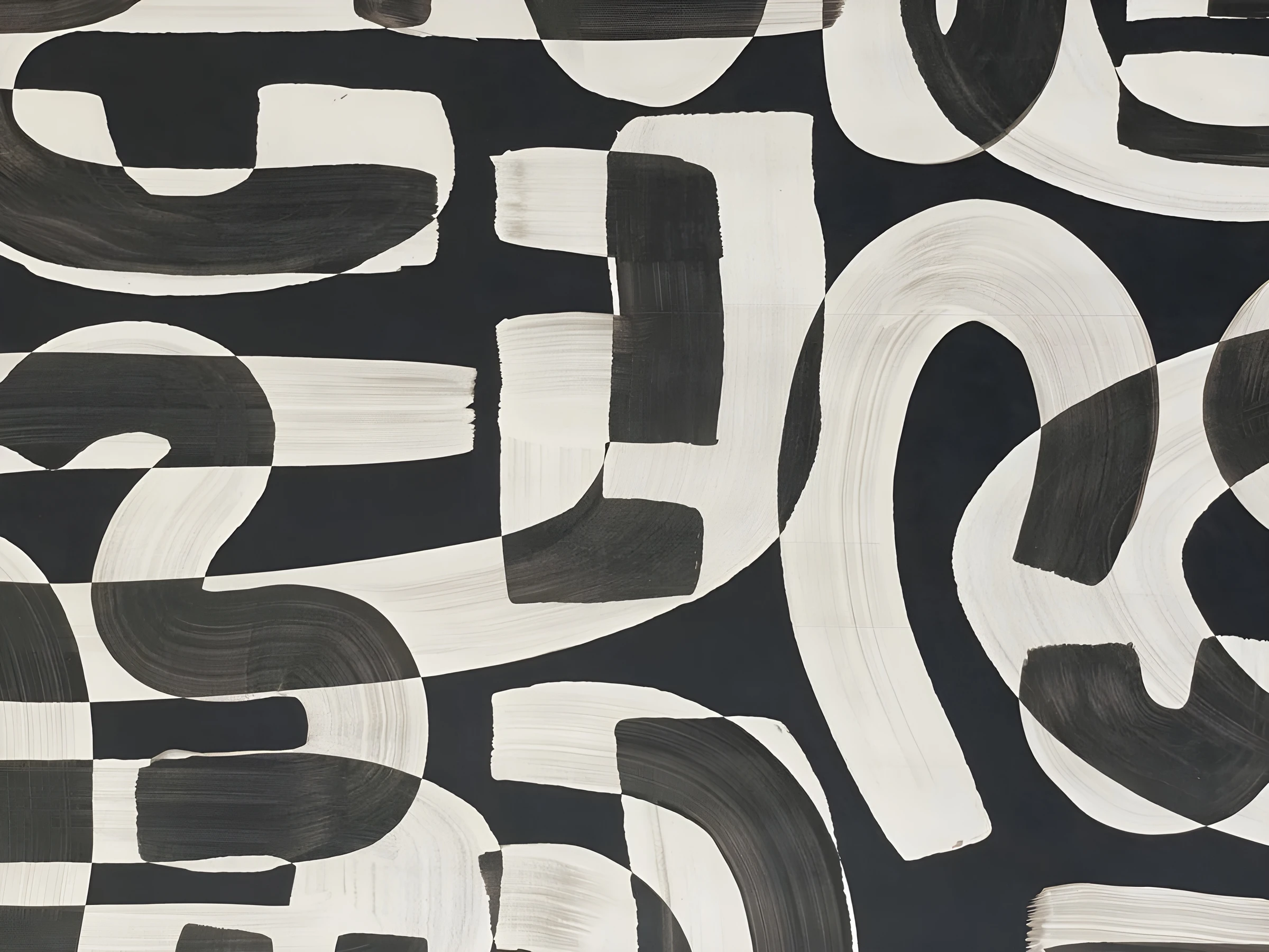 Rounded Black Symbols on Cream