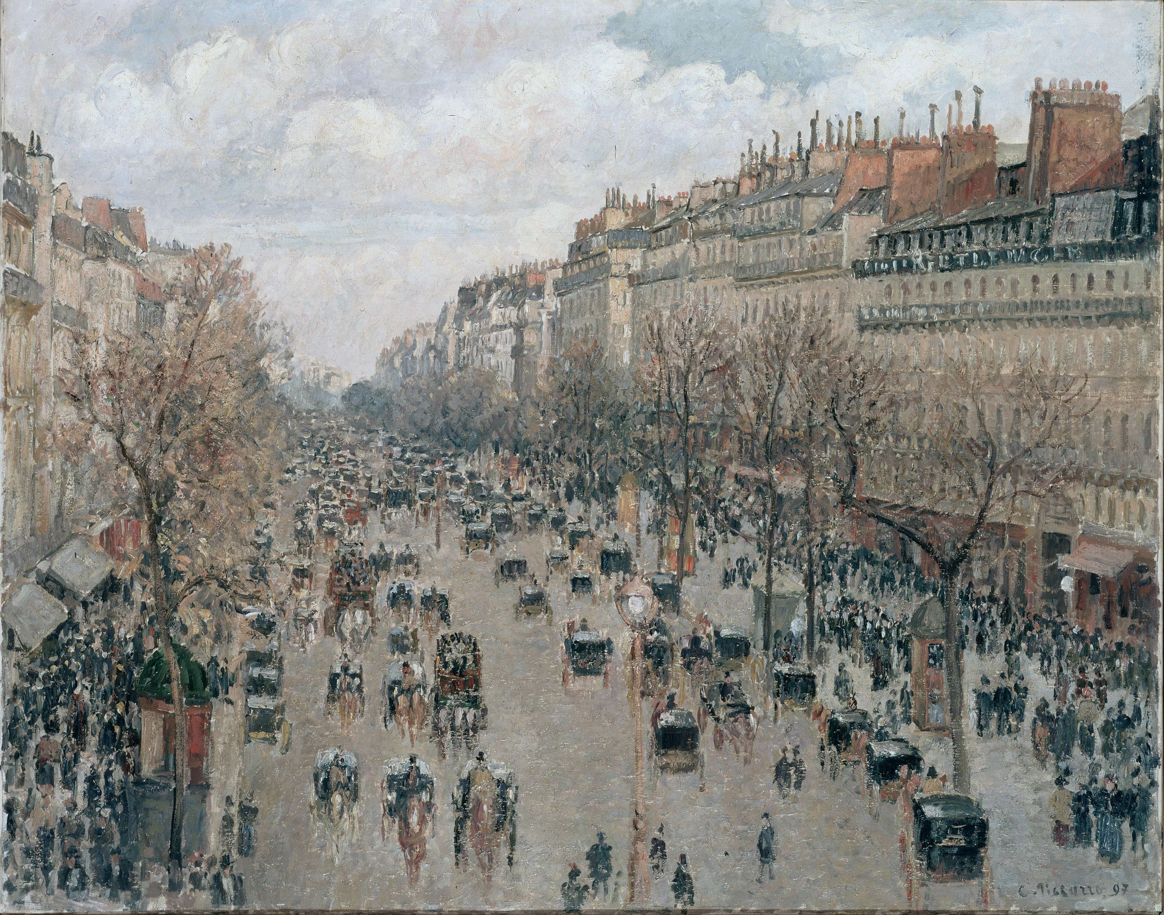 Boulevard Montmartre Afternoon, Sunlight, 1897