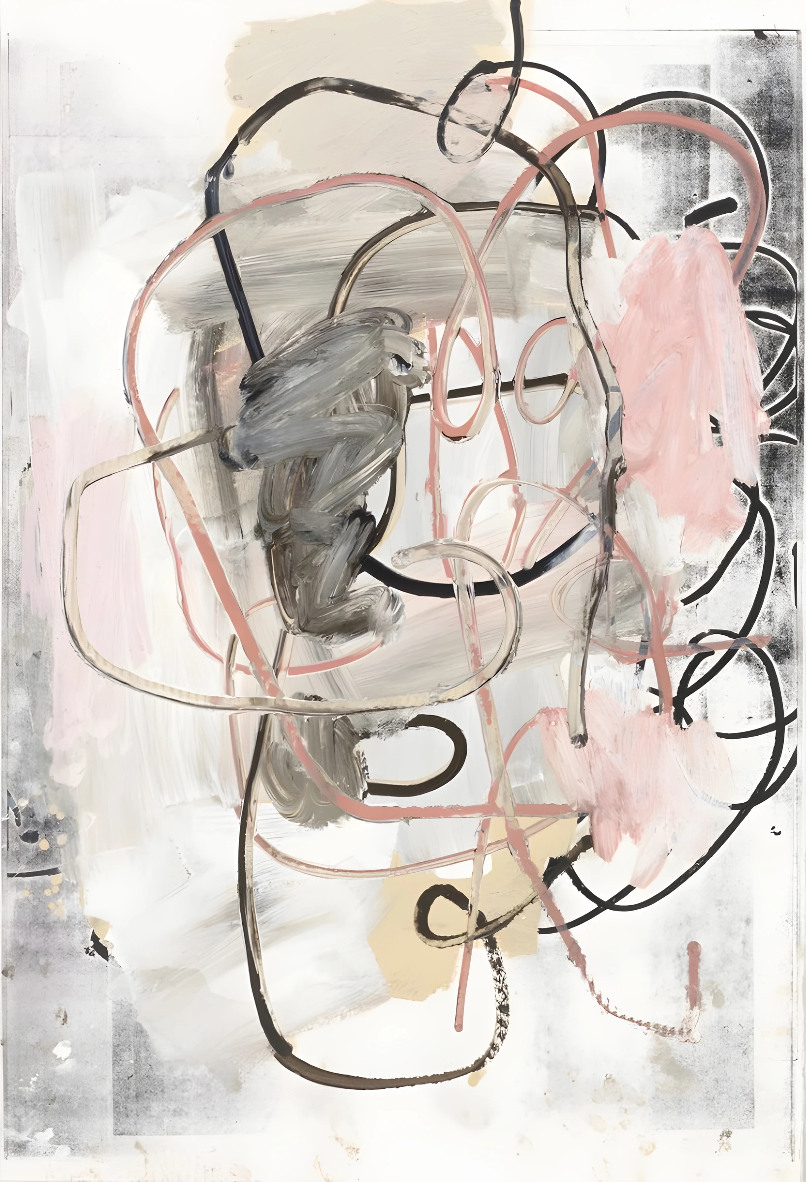 Tangled Lines over Pale Pink