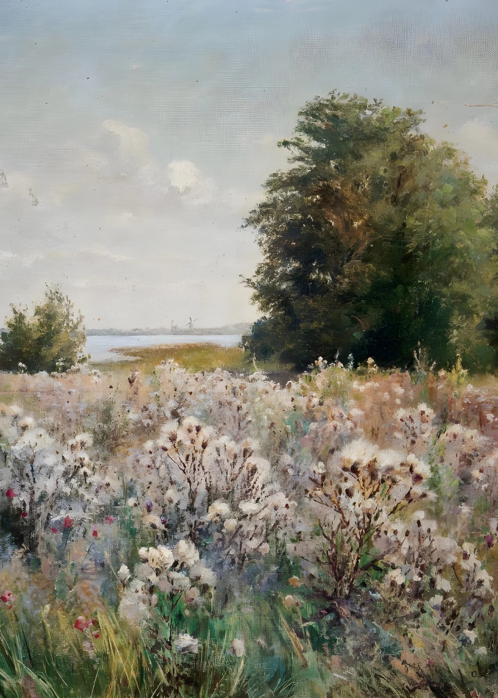 Flowering Meadow Beneath a Tall Tree